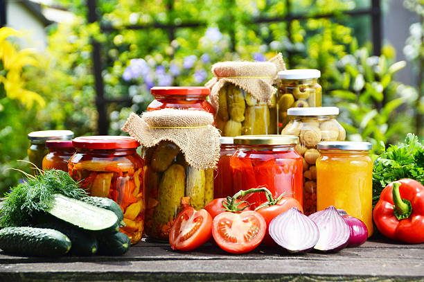 fresh preserved fruits and vegetables