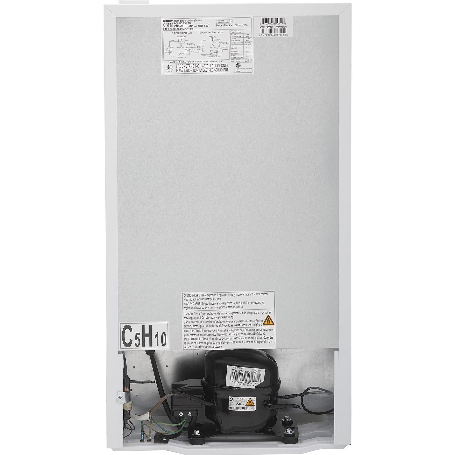 Danby 18-inch, 3.2 cu. ft. Compact Refrigerator DCR032A2WDD IMAGE 6