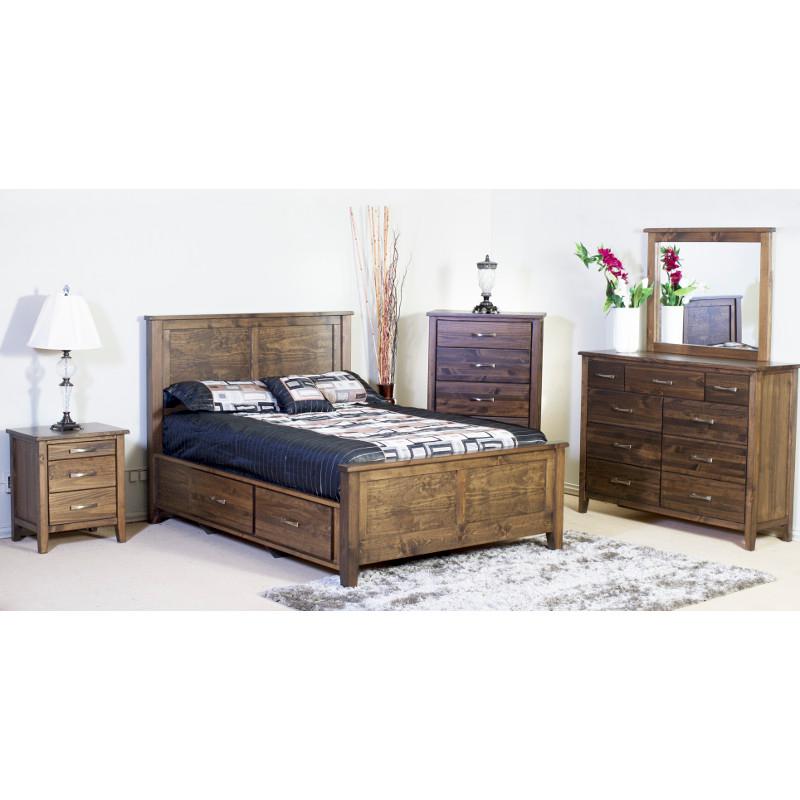 Mako Solid Wood Furniture Scarlet 4100-ST King Panel Bed with Storage IMAGE 2