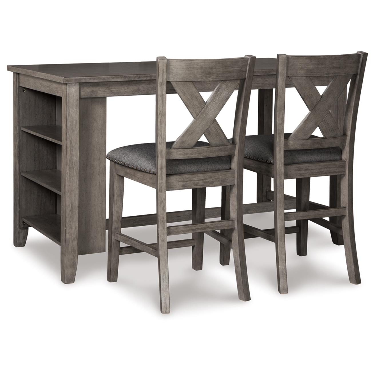 Signature Design by Ashley Caitbrook D388D5 3 pc Counter Height Dining Set IMAGE 2