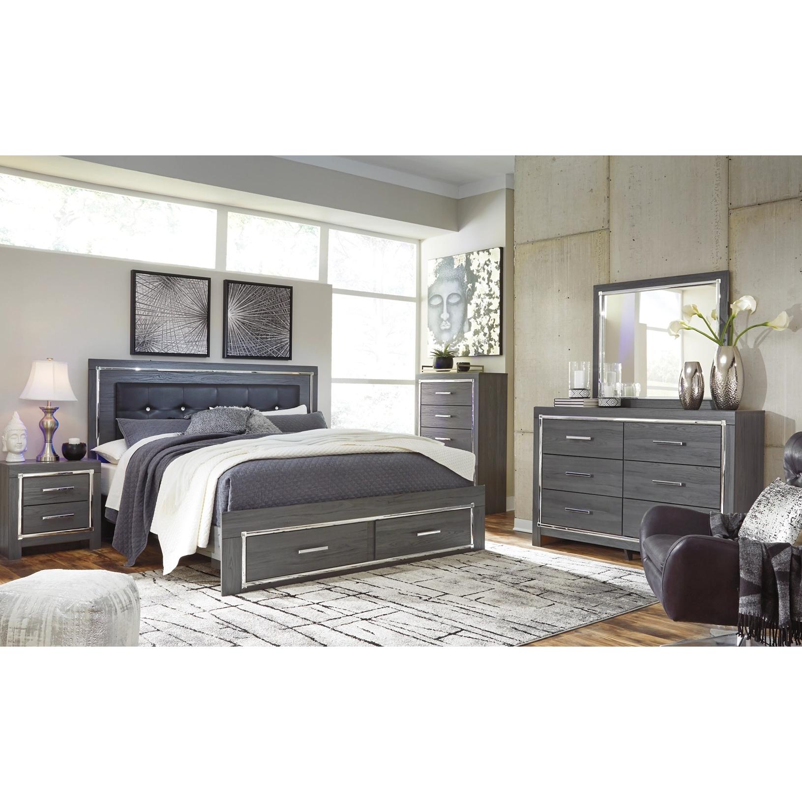 Signature Design by Ashley Lodanna B214B29 8 pc King Panel Storage Bedroom Set IMAGE 1