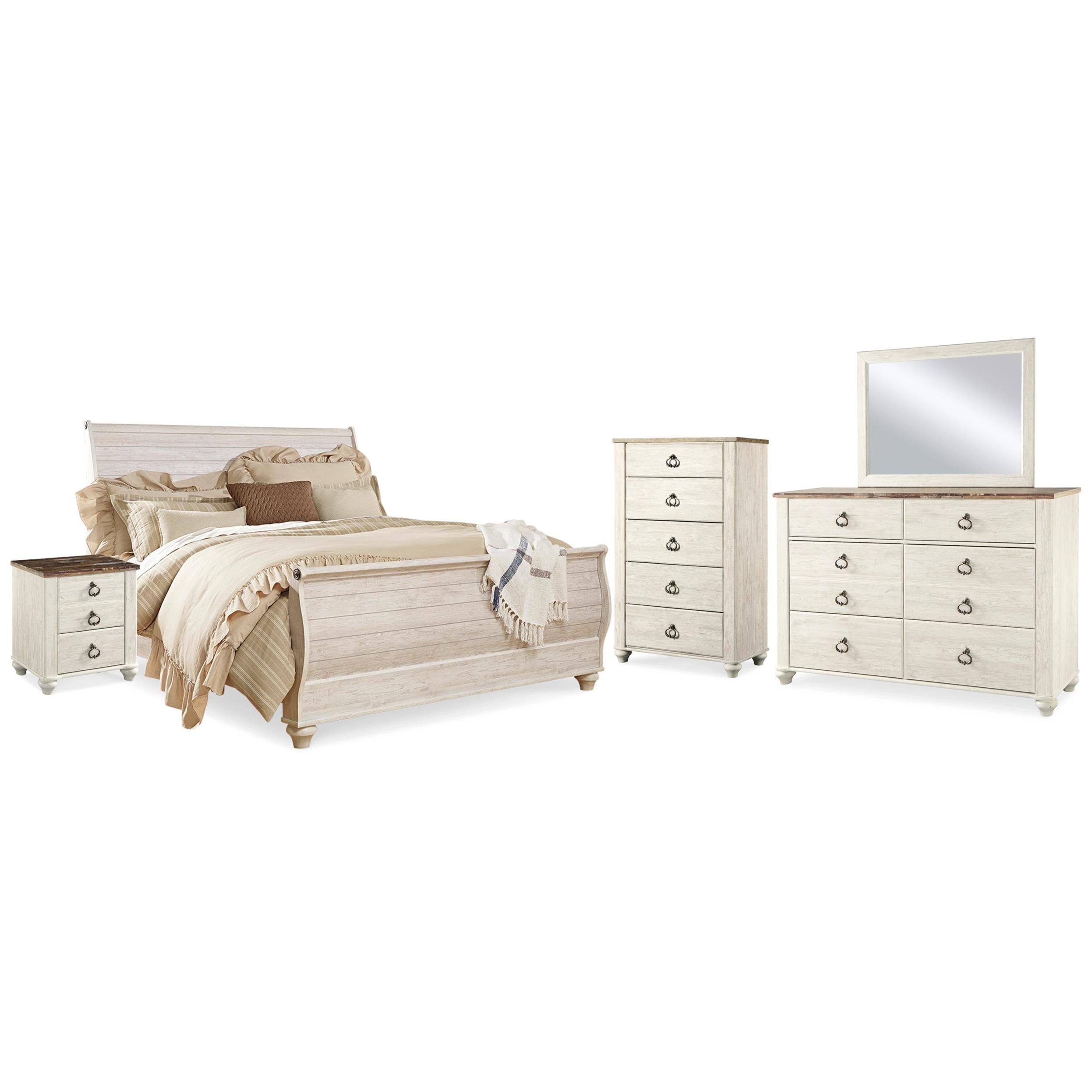 Signature Design by Ashley Willowton B267B44 8 pc King Sleigh Bedroom Set IMAGE 1