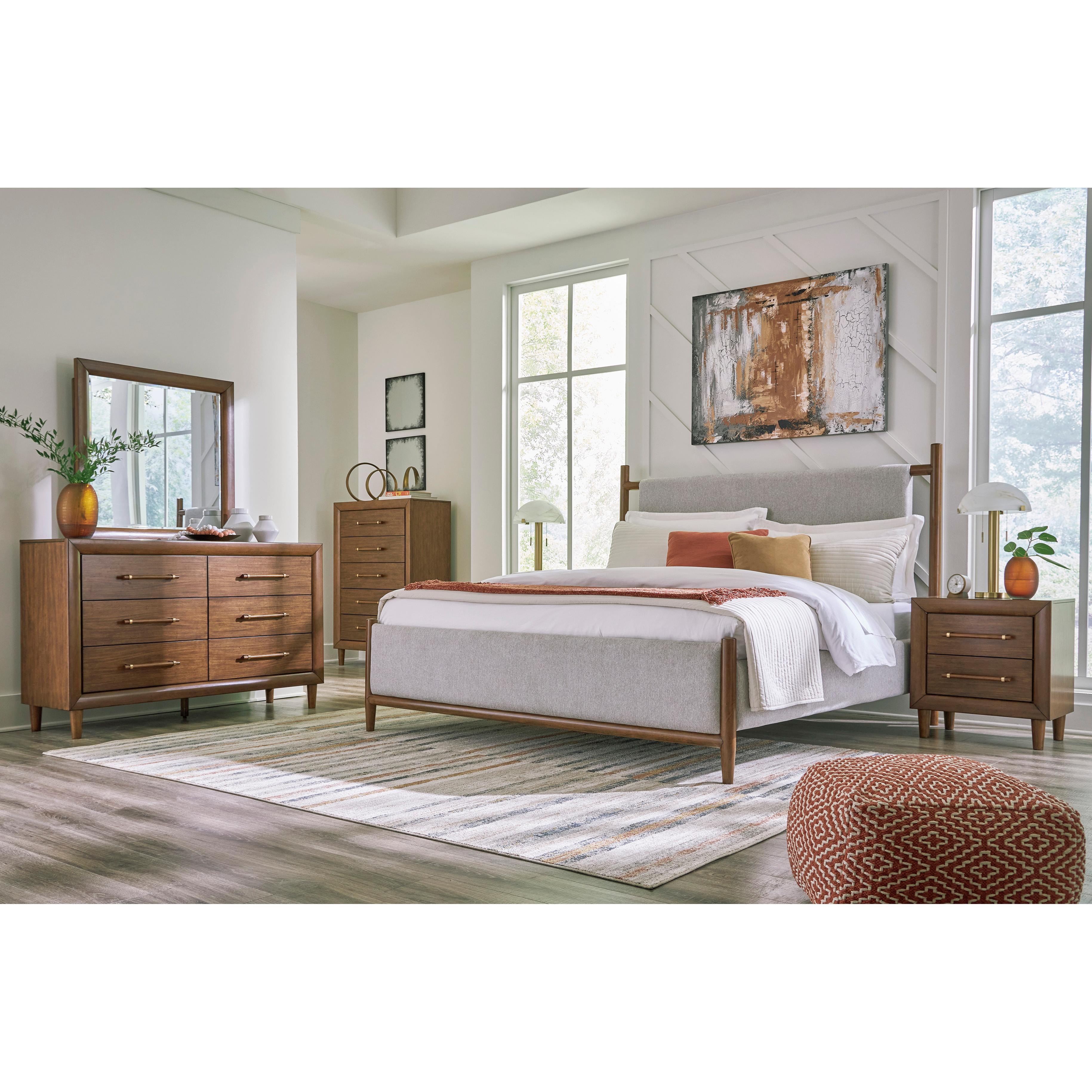 Signature Design by Ashley Lyncott B615 8 pc King Upholstered Panel Bedroom Set IMAGE 1