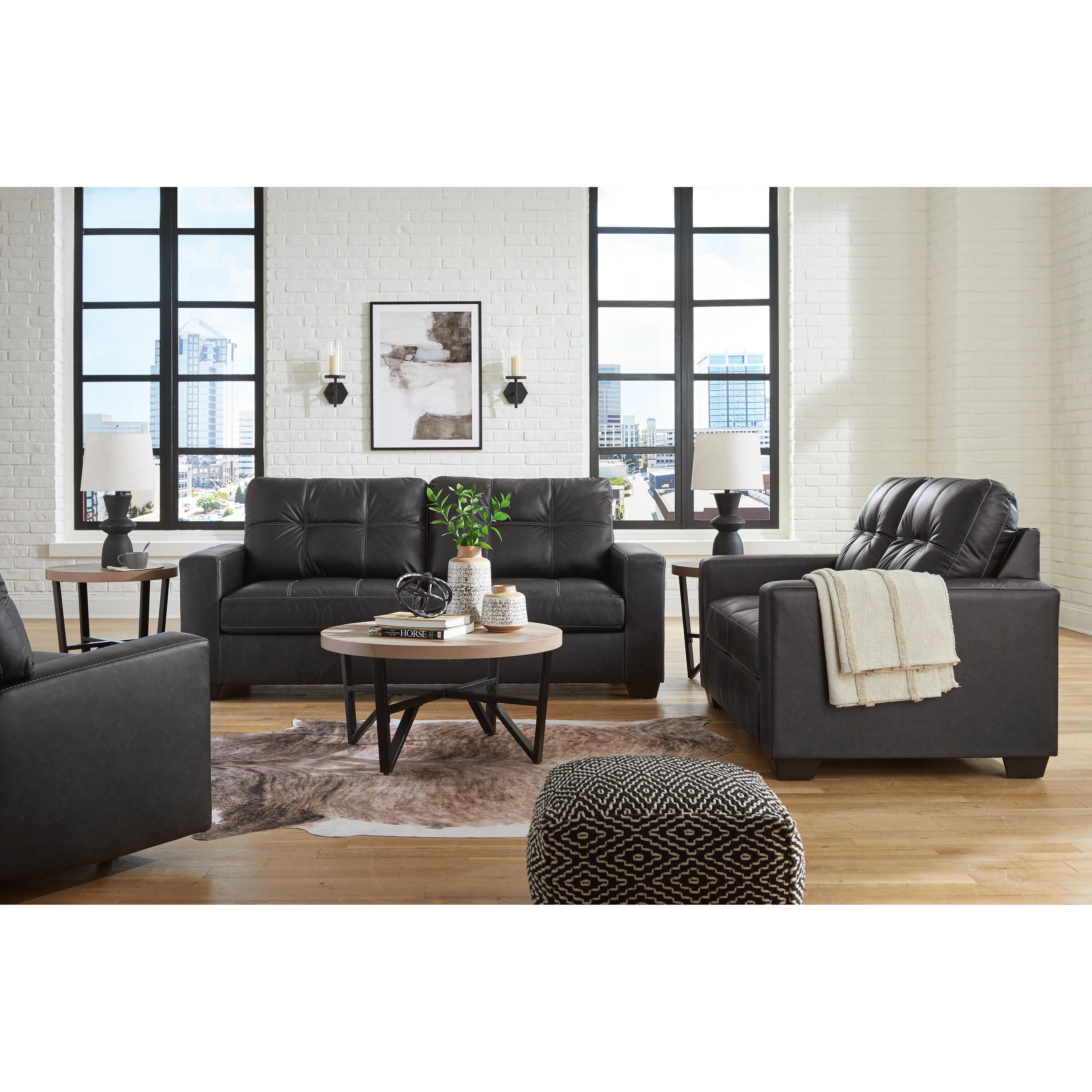 Benchcraft Barlin Mills 17004U2 3 pc Sofa, Loveseat and Recliner Set IMAGE 1