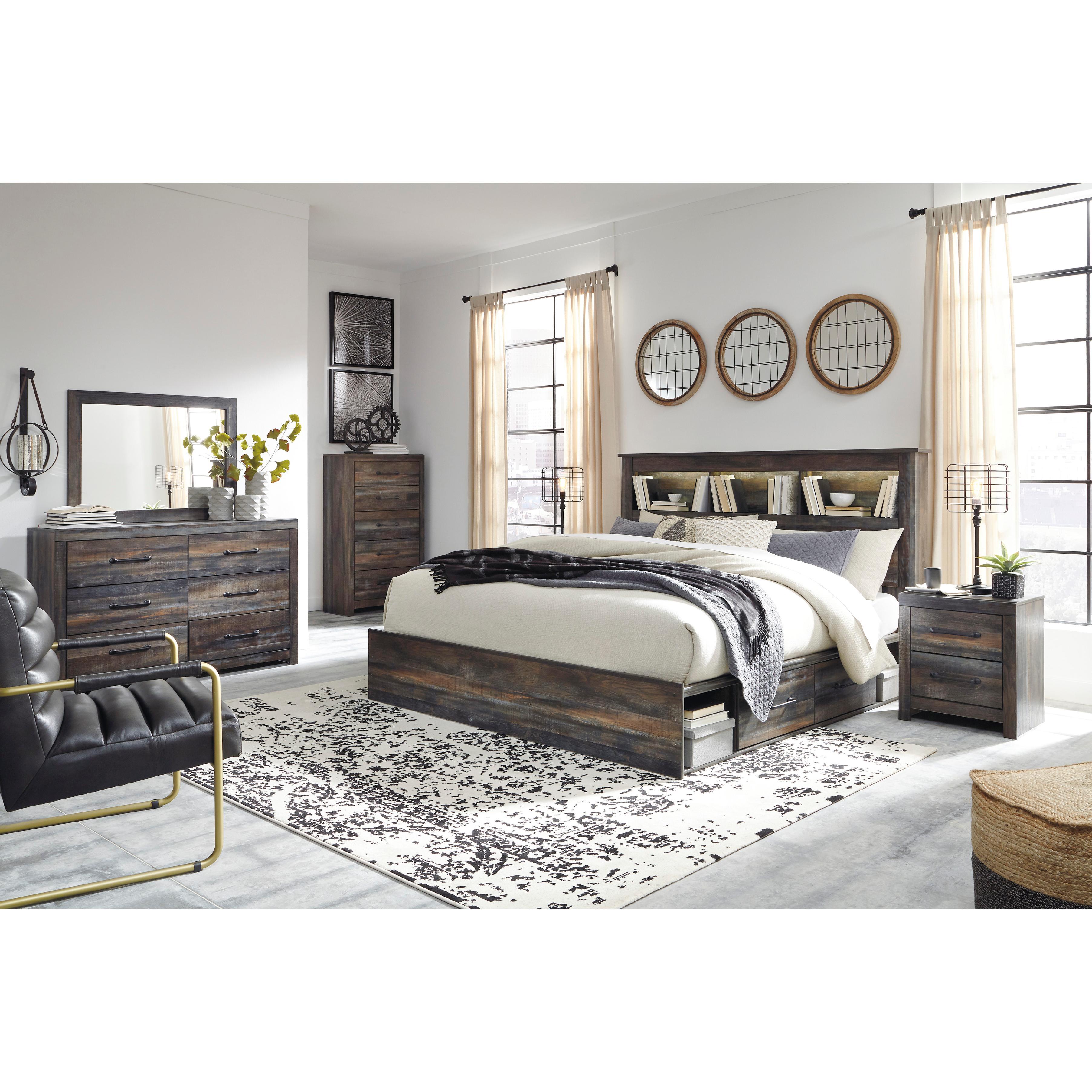 Signature Design by Ashley Drystan B211B110 7 pc King Bookcase Bedroom Set IMAGE 1