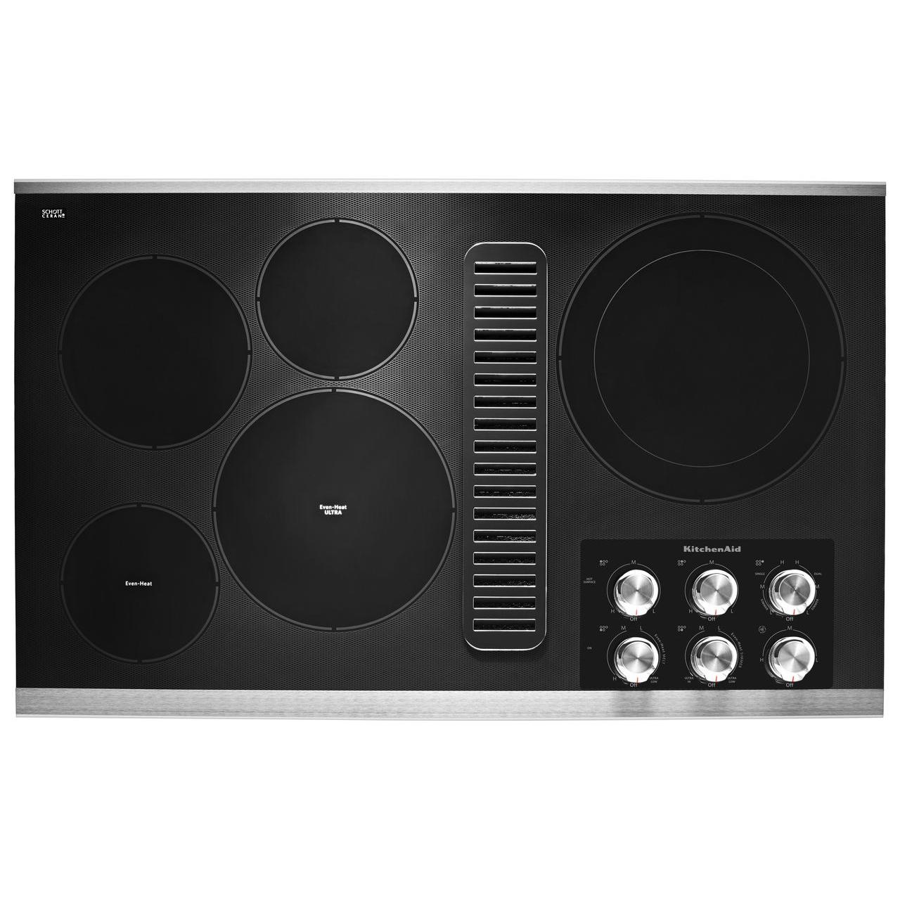 KitchenAid 36-inch Built-in Electric Cooktop with 5 Elements KCED606GSS IMAGE 1
