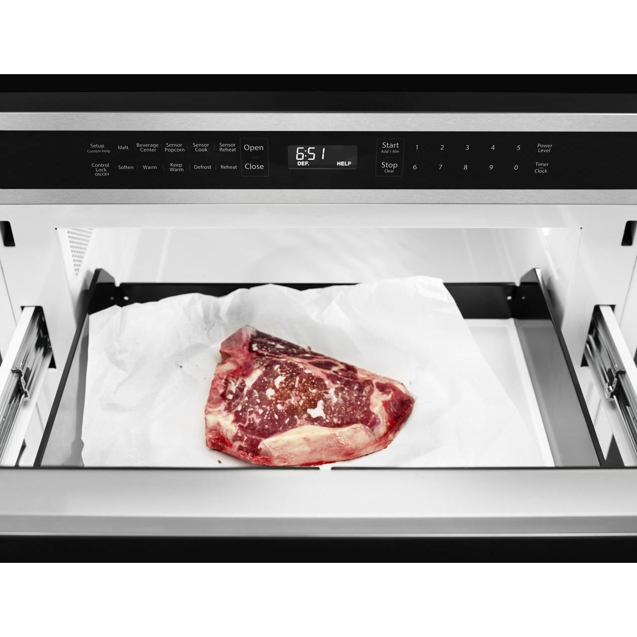 KitchenAid 24-inch, 1.2 cu. ft. Under-Counter Microwave Oven Drawer KMBD104GSS IMAGE 4