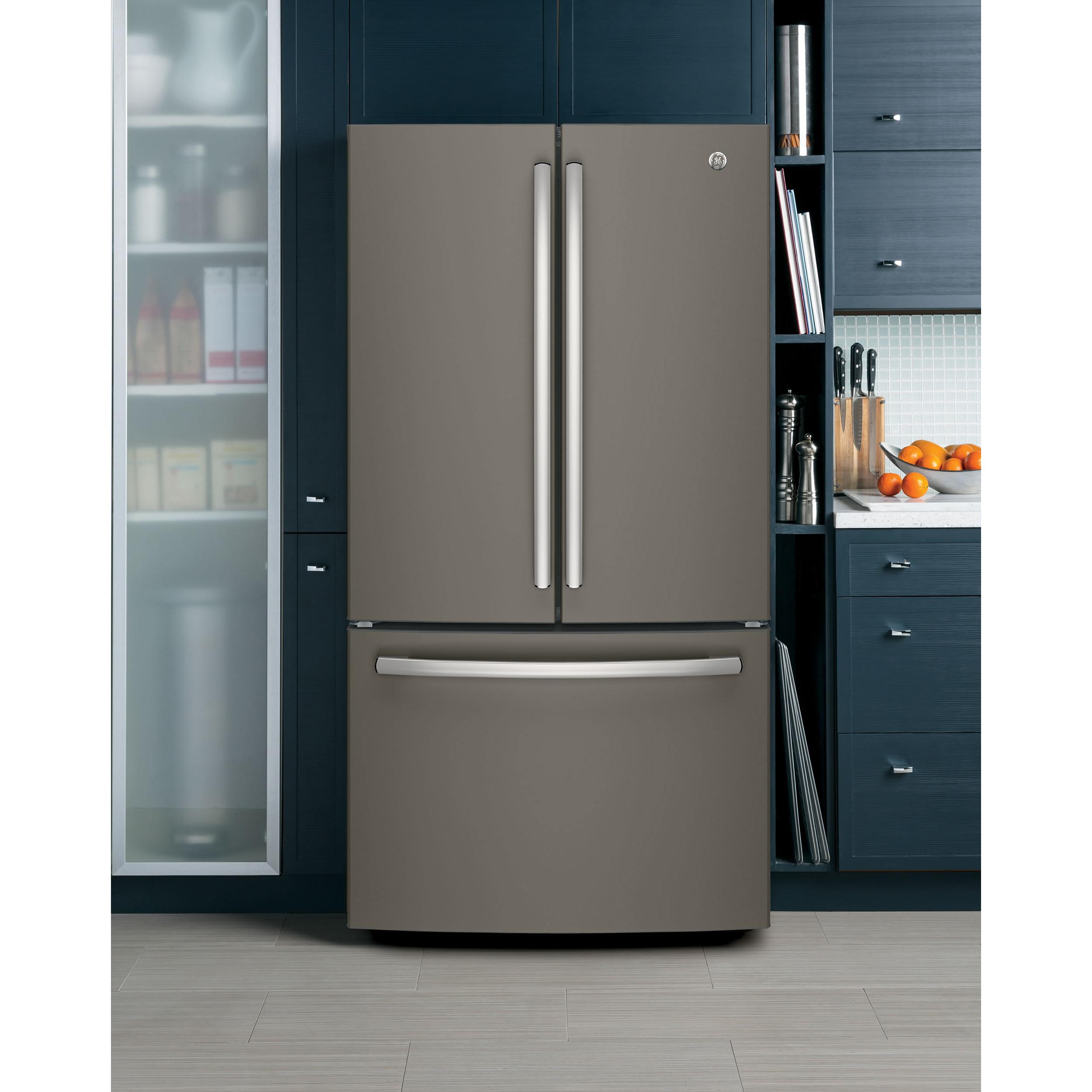GE 36-inch, 27 cu.ft. Freestanding French 3-Door Refrigerator with Internal Water Dispenser GNE27JMMES IMAGE 14