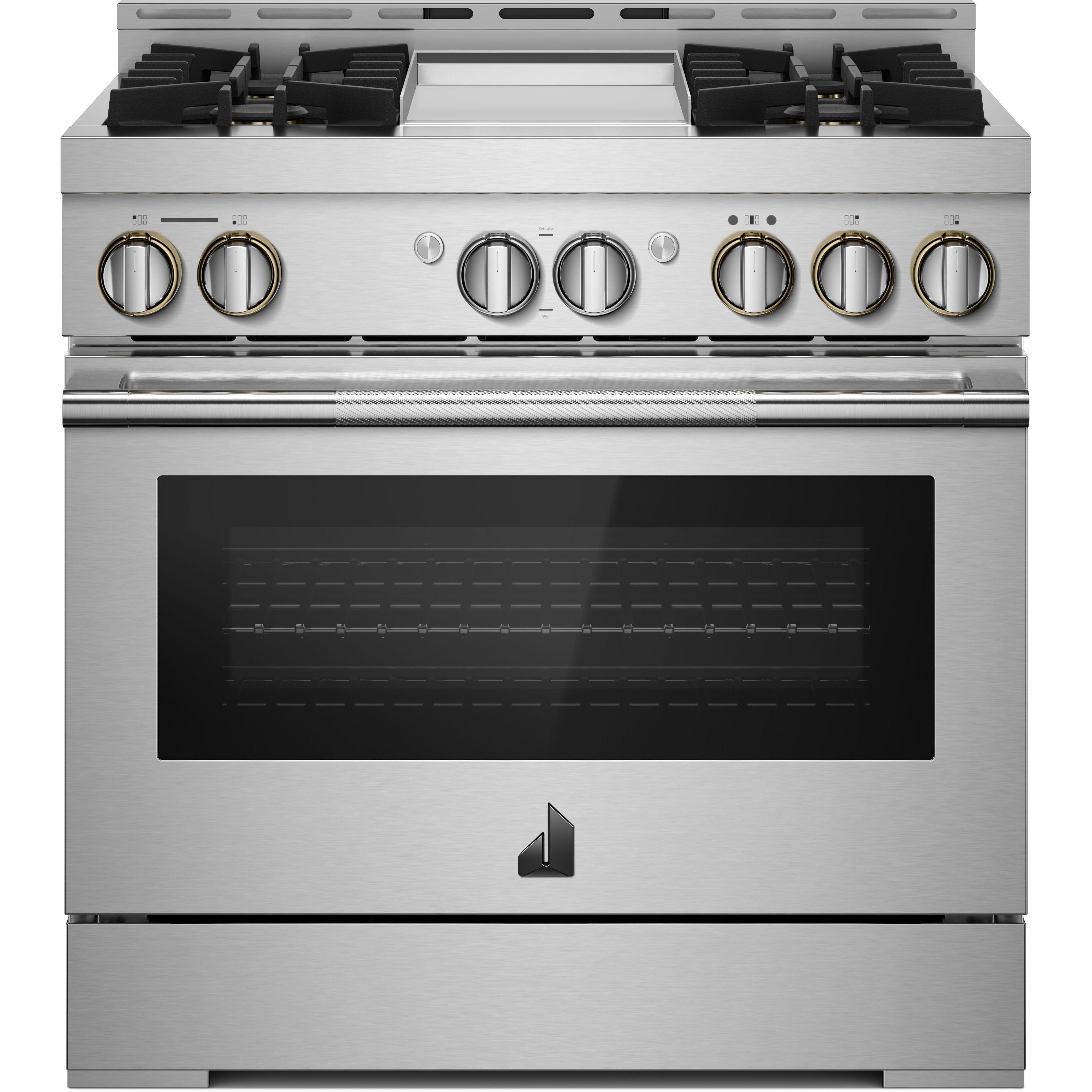 JennAir Rise 36-inch Professional-Style Gas Range with Chrome-Infused Griddle JGRP536HL IMAGE 1