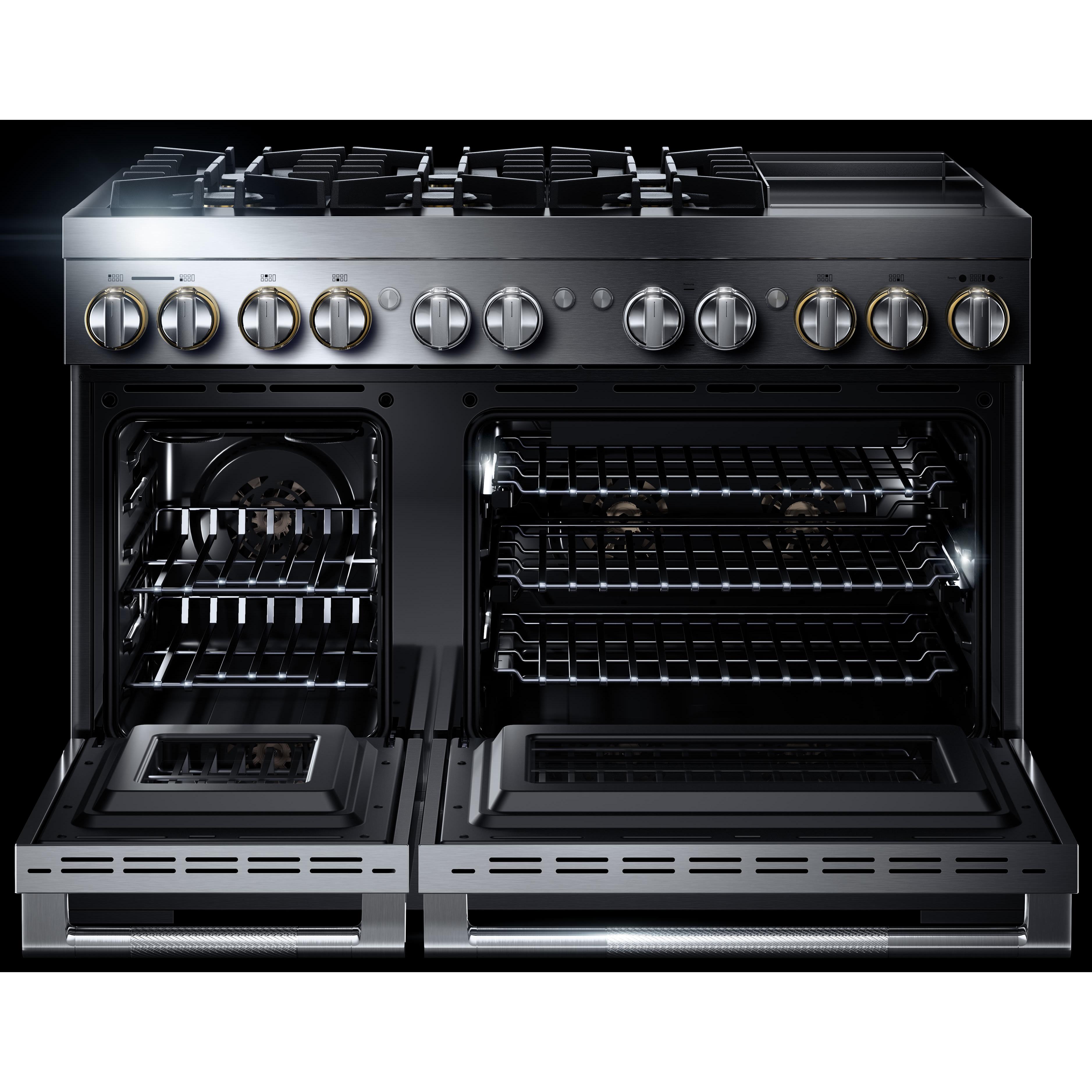 JennAir Rise 48-inch Professional-Style Dual-Fuel Range with Chrome-Infused Griddle JDRP548HL IMAGE 3