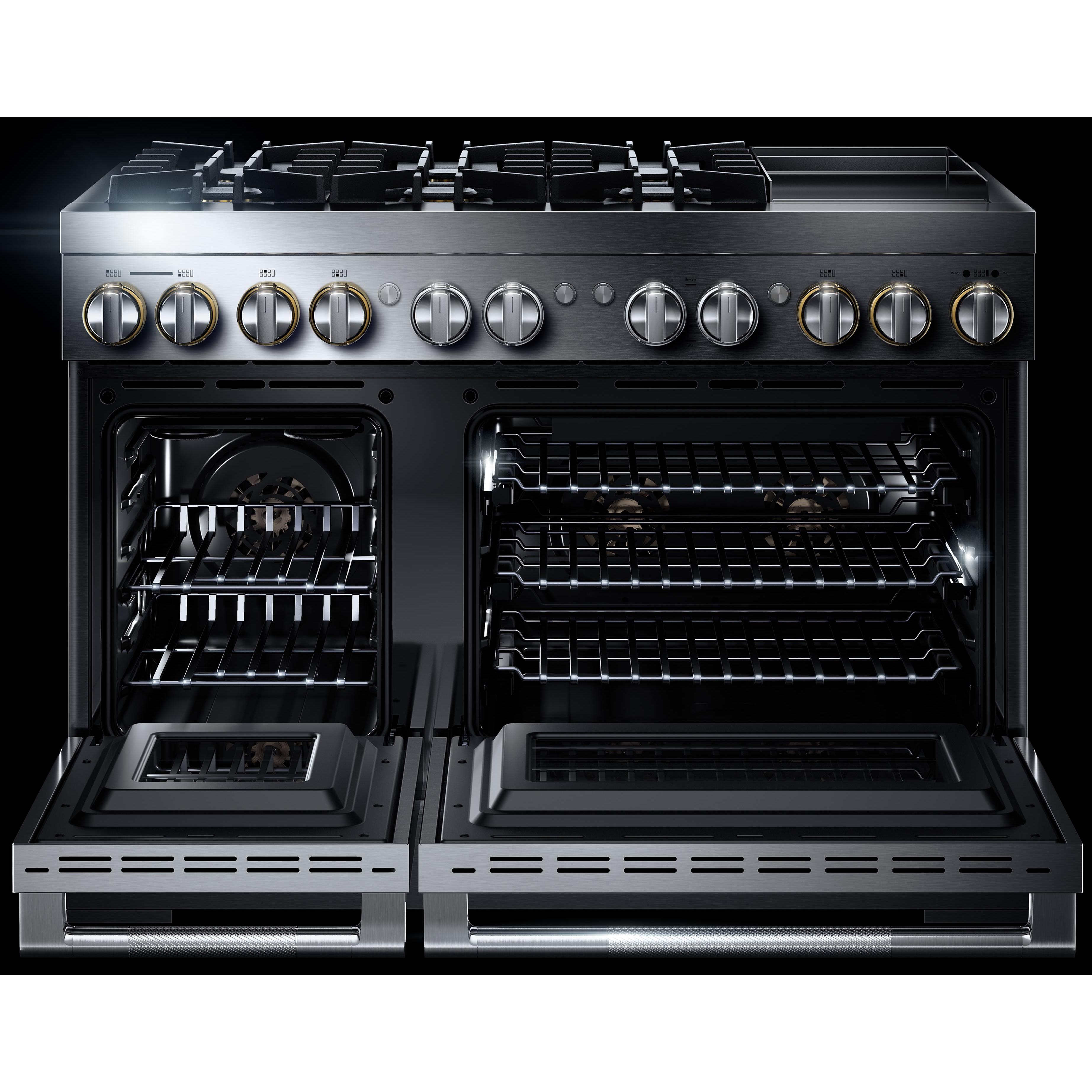JennAir Rise 48-inch Professional-Style Dual-Fuel Range with Chrome-Infused Griddle and Steam Assist JDSP548HL IMAGE 2