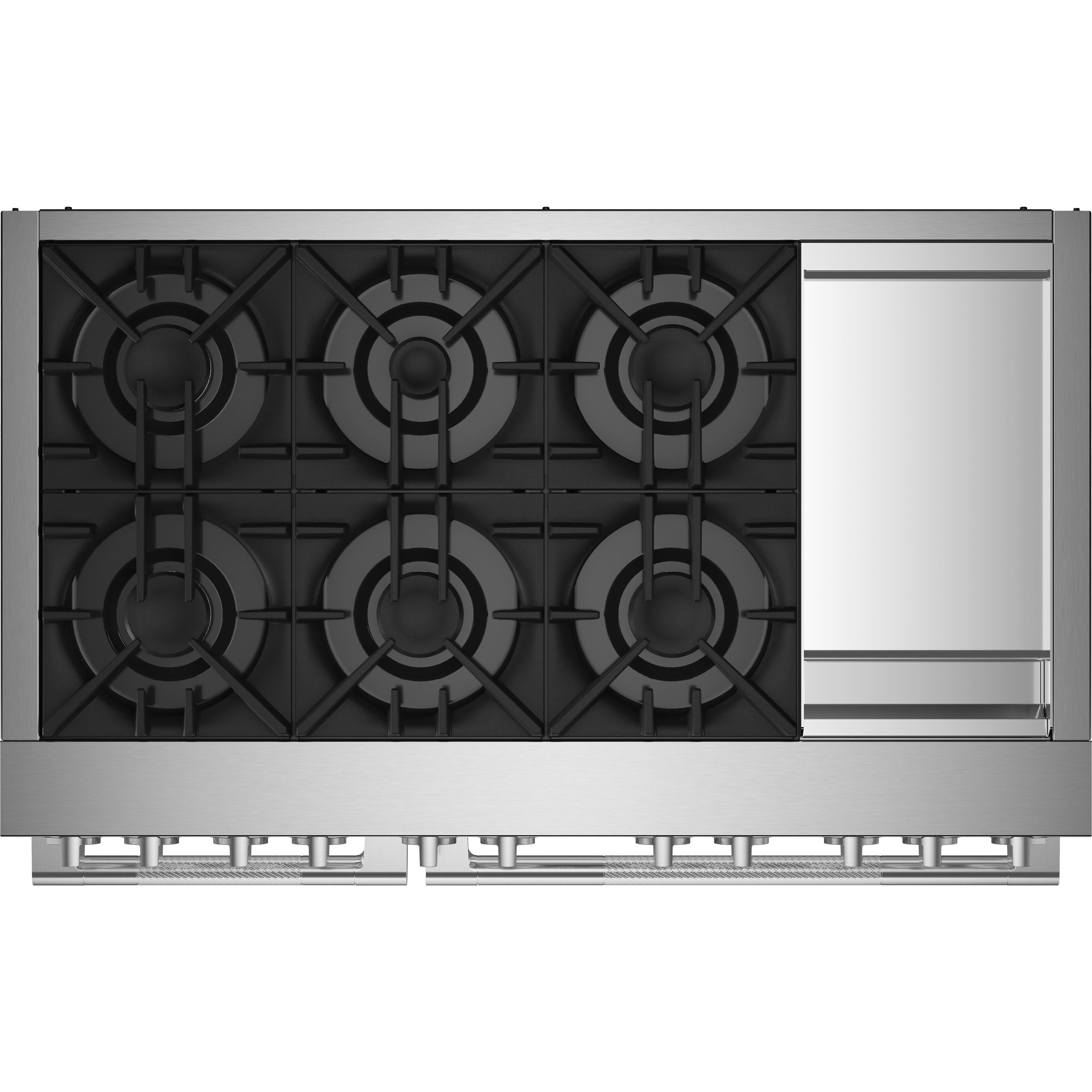 JennAir Rise 48-inch Professional-Style Dual-Fuel Range with Chrome-Infused Griddle and Steam Assist JDSP548HL IMAGE 3