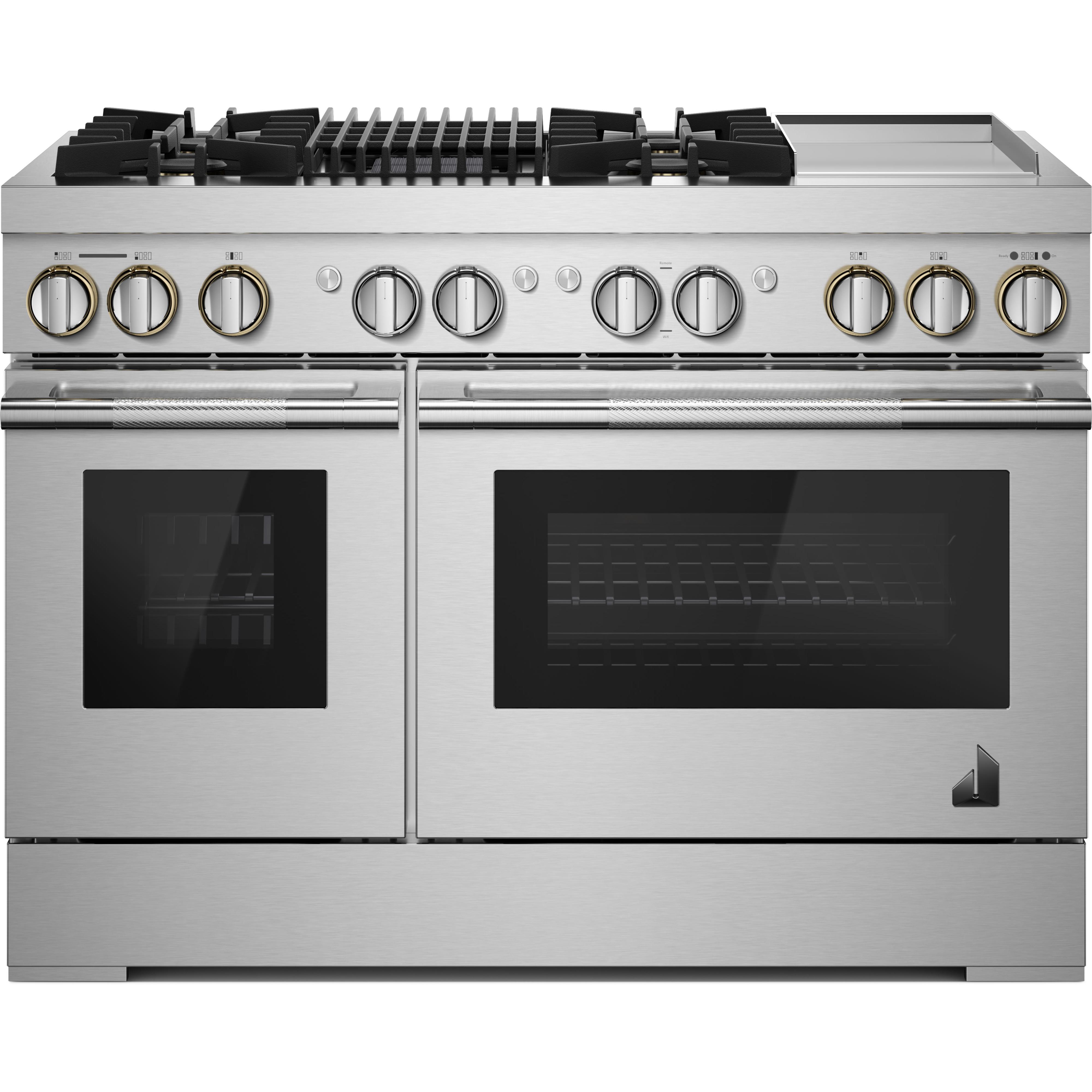 JennAir Rise 48-inch Professional-Style Dual-Fuel Range with Chrome-Infused Griddle and Gas Grill JDRP748HL IMAGE 1