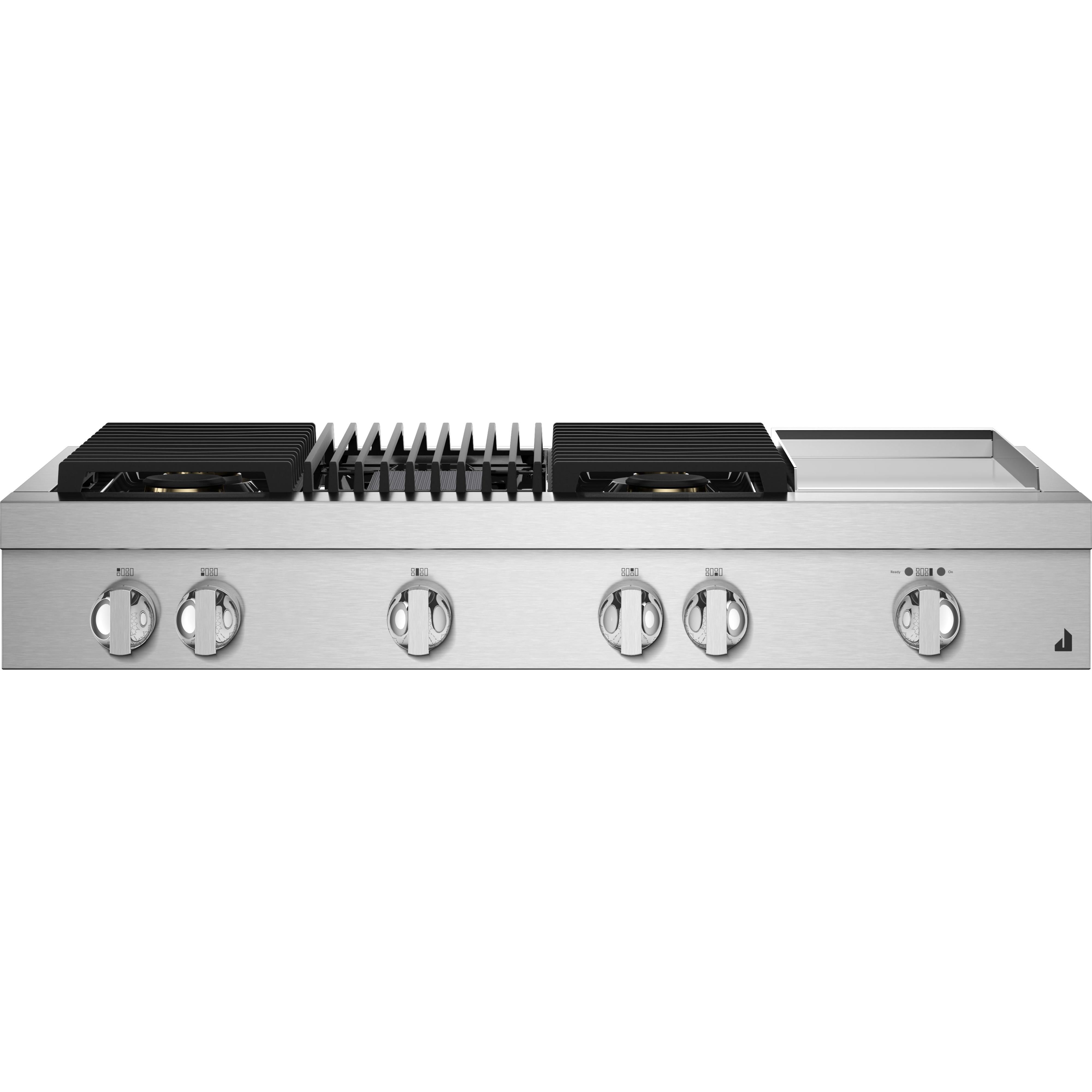 JennAir Noir 48-inch Gas Rangetop with Chrome-Infused Griddle and Gas Grill JGCP748HM IMAGE 1