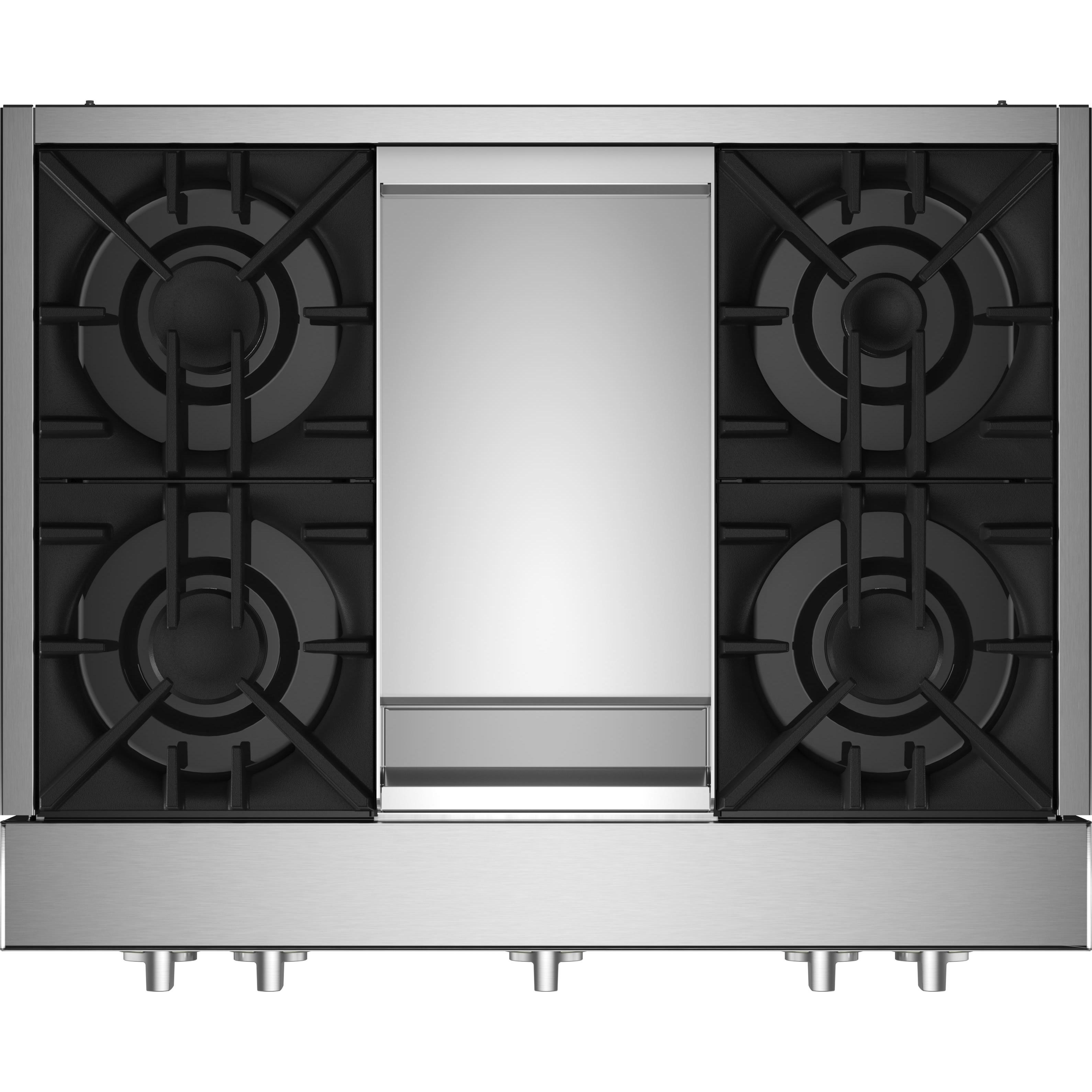 JennAir Rise 36-inch Gas Rangetop with Chrome-Infused Griddle JGCP536HL IMAGE 2