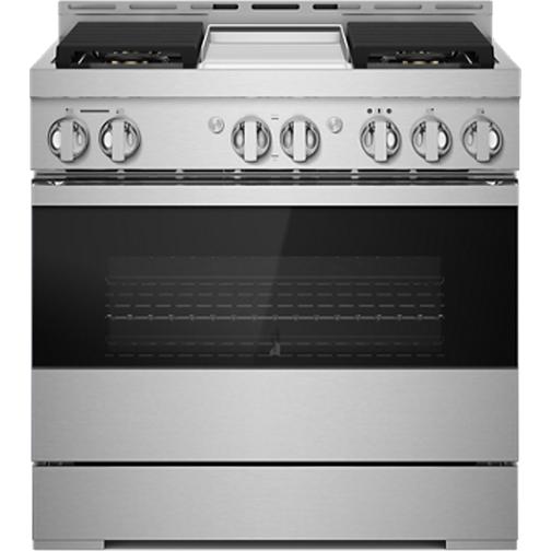JennAir Noir 36-inch Professional-Style Gas Range with Chrome-Infused Griddle JGRP536HM IMAGE 1