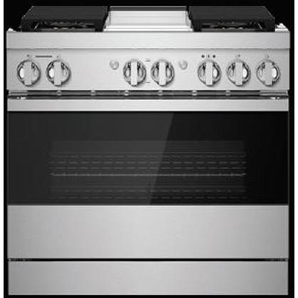 JennAir Noir 36-inch Professional-Style Dual-Fuel Range with Chrome-Infused Griddle and Steam Assist JDSP536HM IMAGE 1