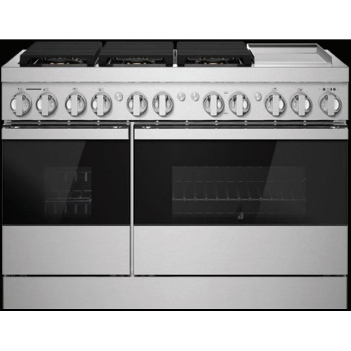 JennAir Noir 48-inch Professional-Style Dual-Fuel Range with Chrome-Infused Griddle and Steam Assist JDSP548HM IMAGE 1