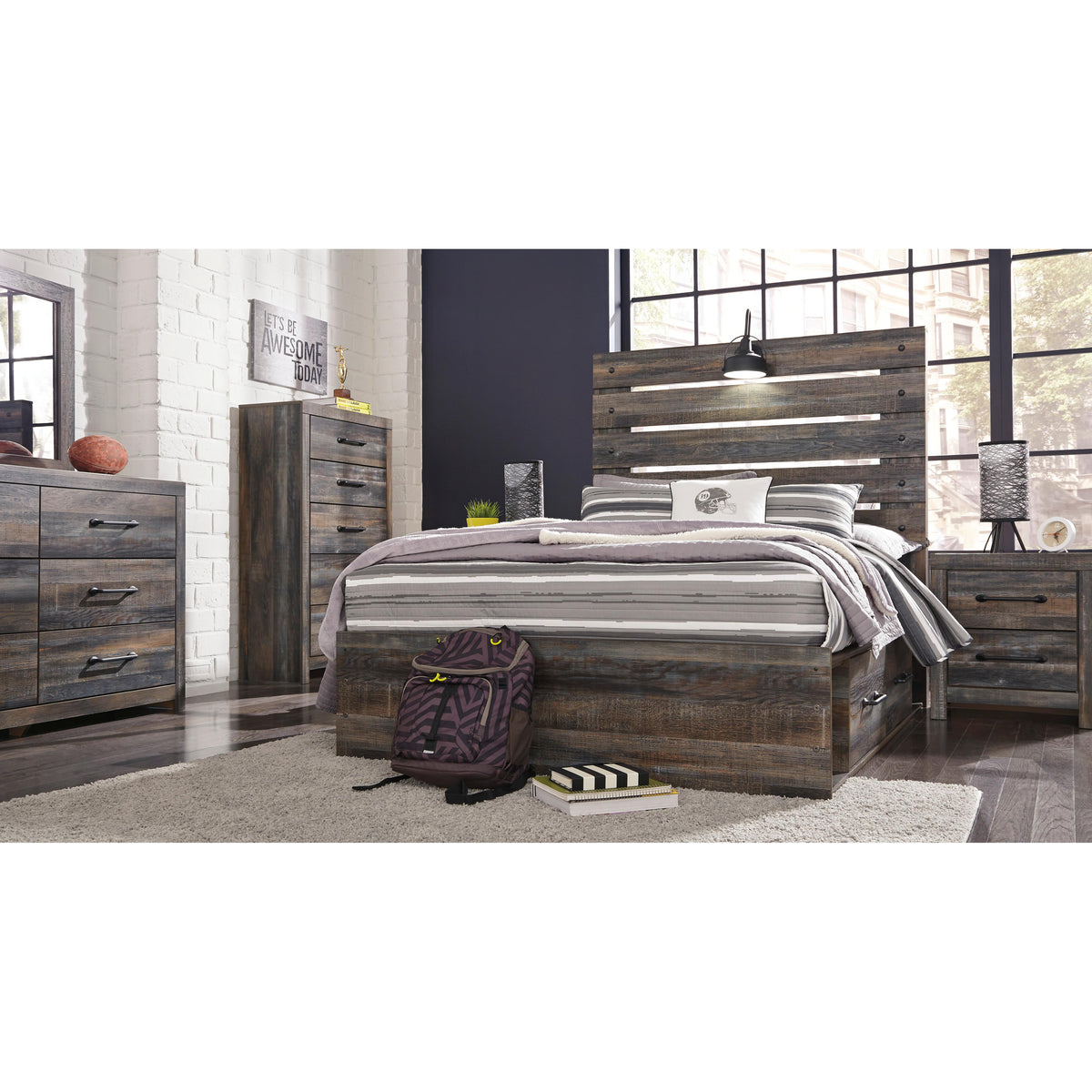 Signature Design by Ashley Drystan B211B12 Full Panel Bed with 4 Storage Drawers IMAGE 4