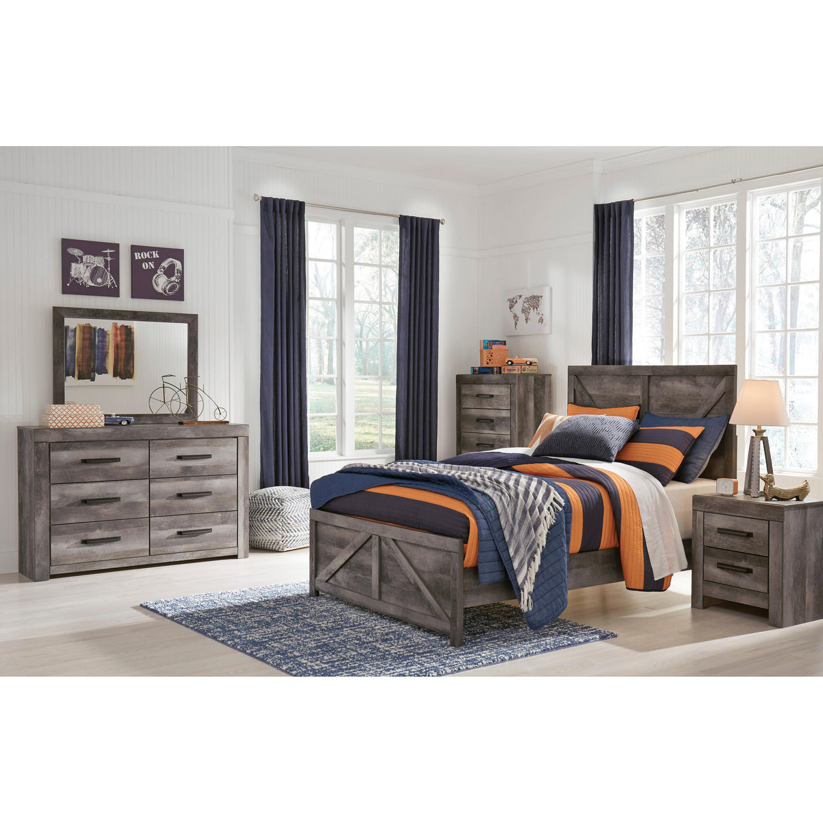 Signature Design by Ashley Wynnlow B440B17 Full Crossbuck Panel Bed IMAGE 8