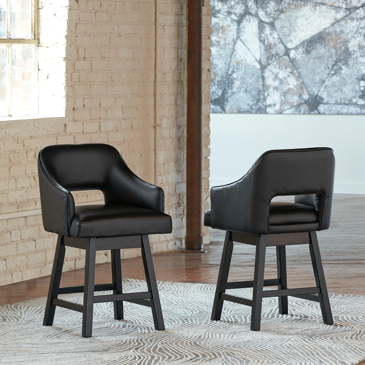 Signature Design by Ashley Tallenger D380-924 Upholstered Swivel Barstool IMAGE 4