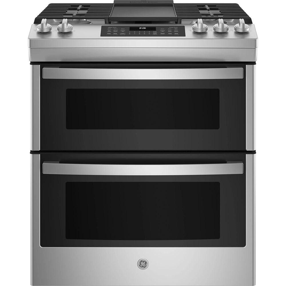 GE 30-inch Slide-in Gas Range with True European Convection Technology JCGSS86SPSS IMAGE 1