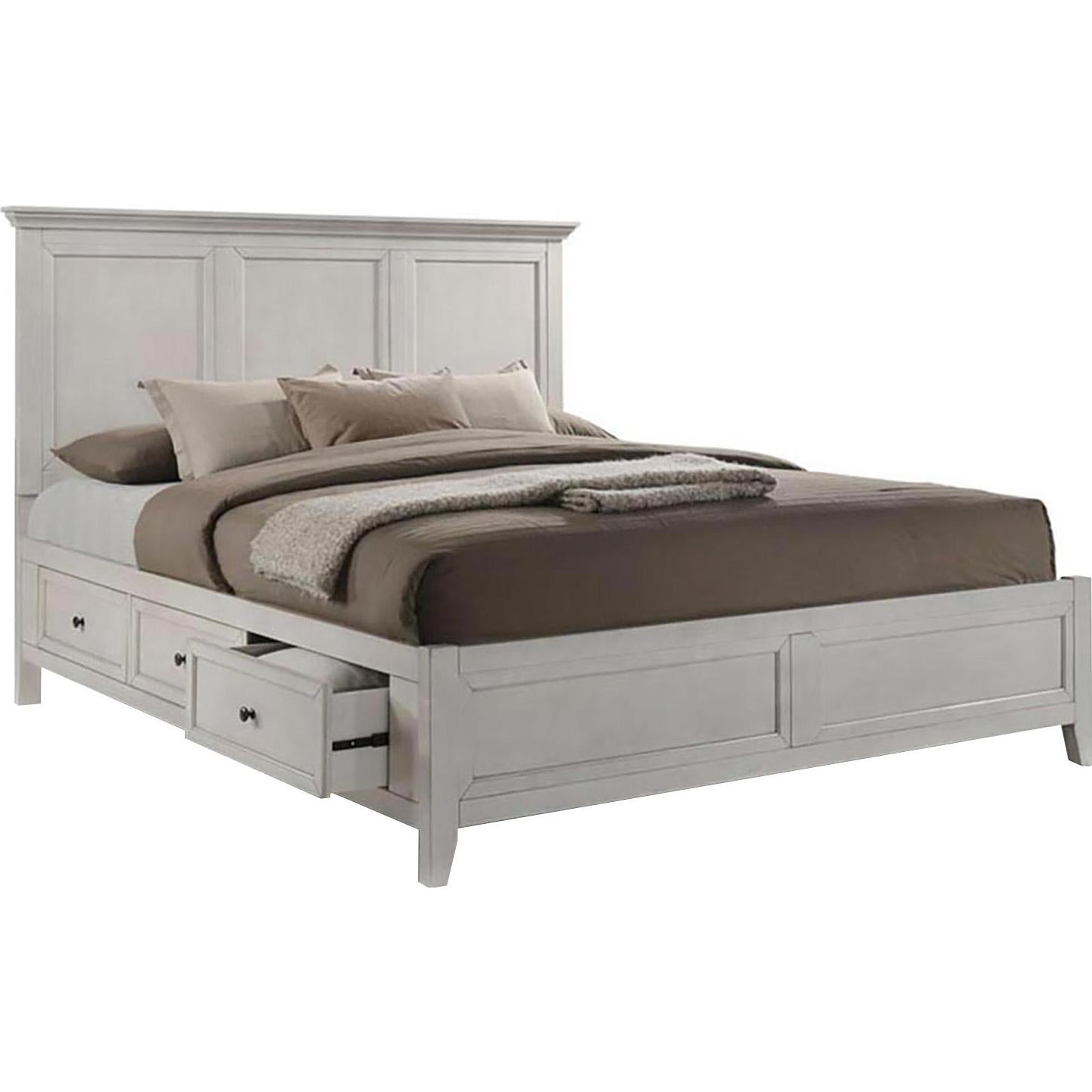 Intercon Furniture San Mateo Queen Panel Bed with Storage SM-BR-8865Q-RWH-HB/SM-BR-8865Q-RWH-FB/SM-BR-8865QS-RWH-RS/SM-BR-8865QS-RWH-RS IMAGE 1
