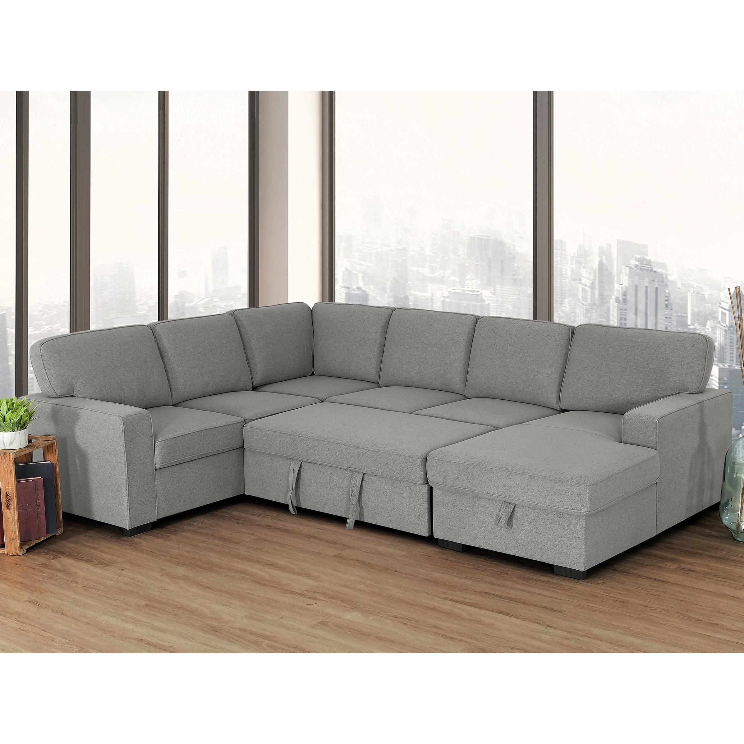 Primo International Morandi 4 pc Sleeper Sectional - Solis Dark Grey IMAGE 3