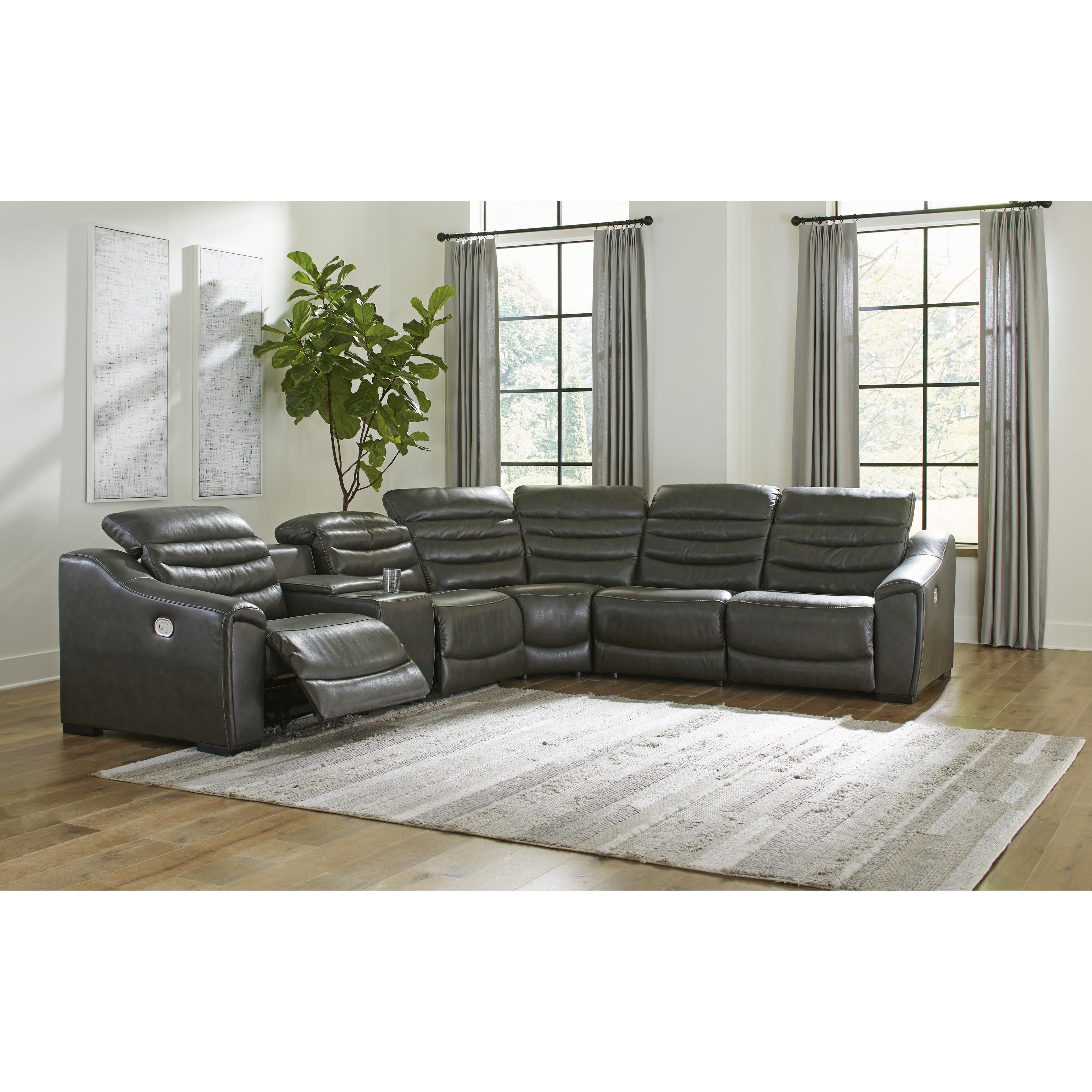 Signature Design by Ashley Center Line U63404S4 6 pc Power Reclining Sectional IMAGE 3