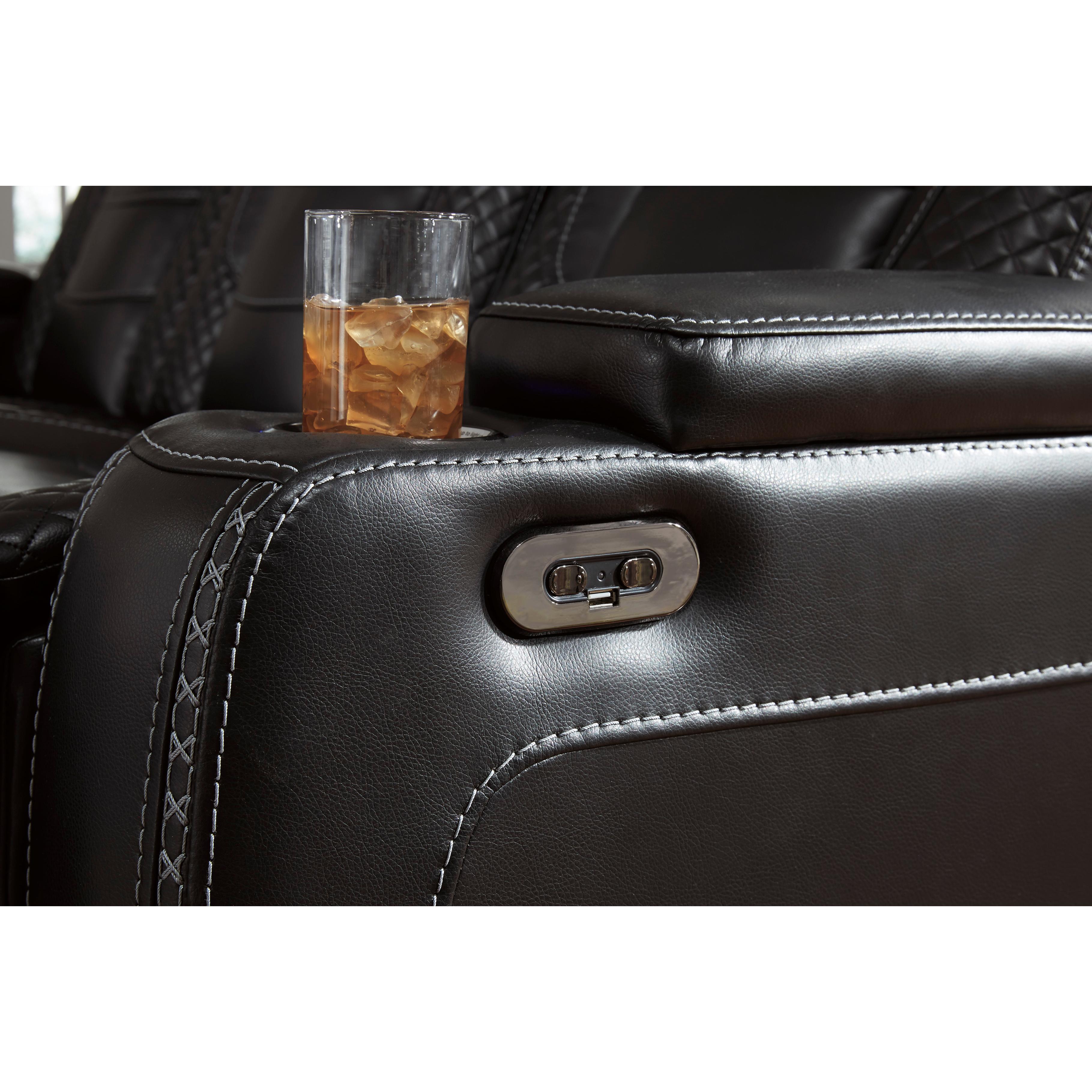 Signature Design by Ashley Party Time 3700318C Power Reclining Loveseat w/ Console and ADJ Headrest IMAGE 14