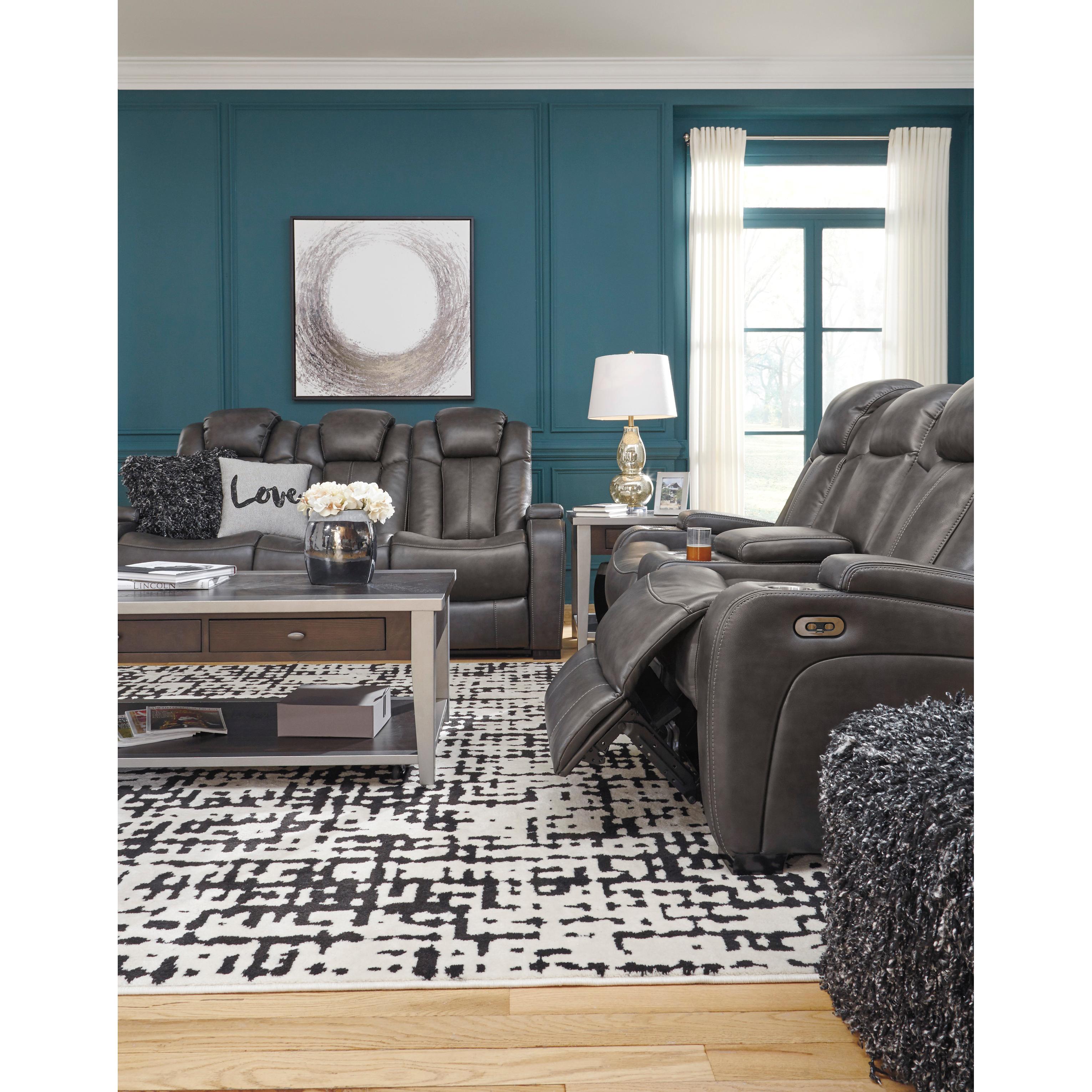 Signature Design by Ashley Turbulance 8500118C Power Reclining Loveseat w/ Console and ADJ Headrest IMAGE 11