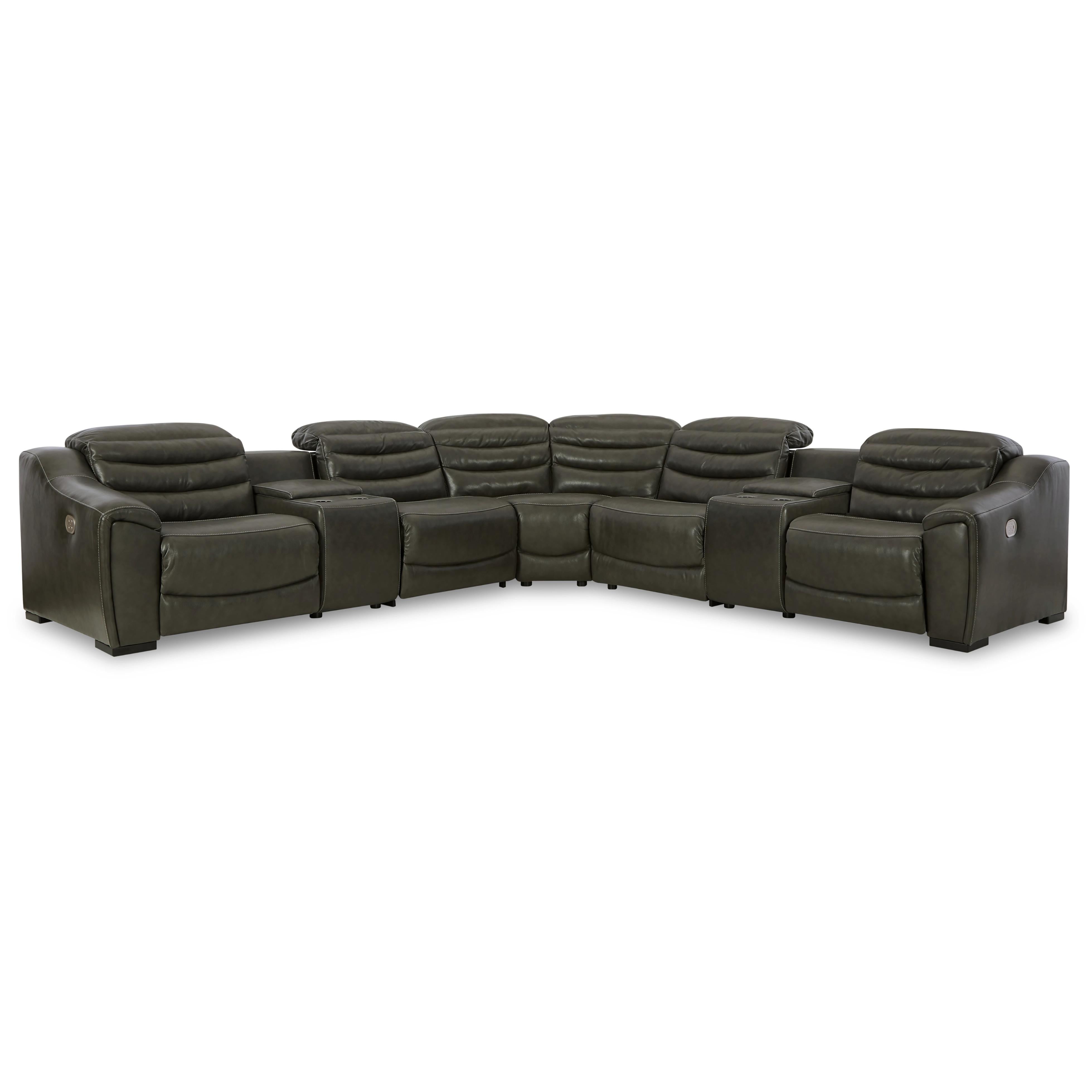 Signature Design by Ashley Center Line U63404S7 7 pc Power Reclining Sectional IMAGE 1