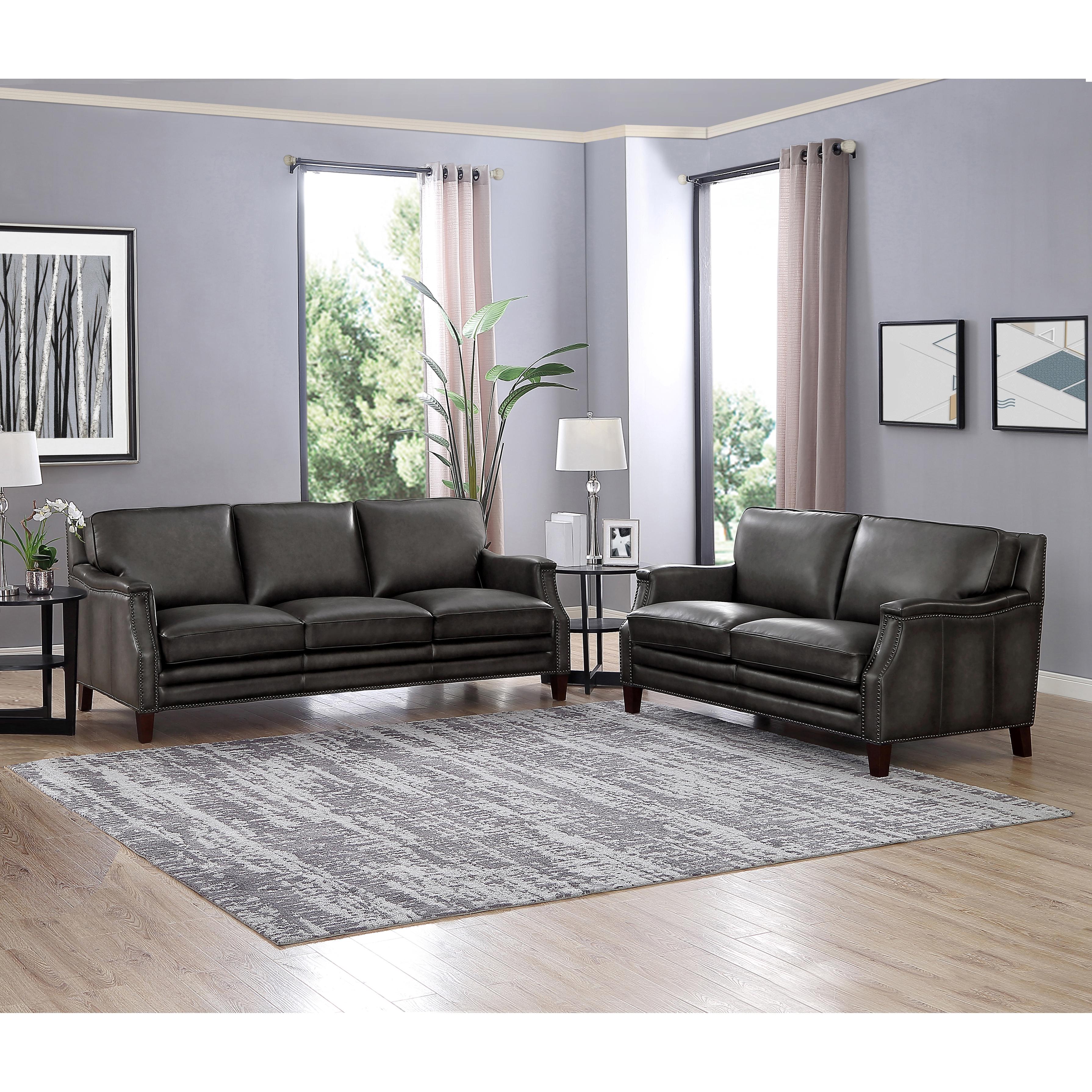 Amax Leather Romana 6681 Loveseat - Concord Ash IMAGE 2