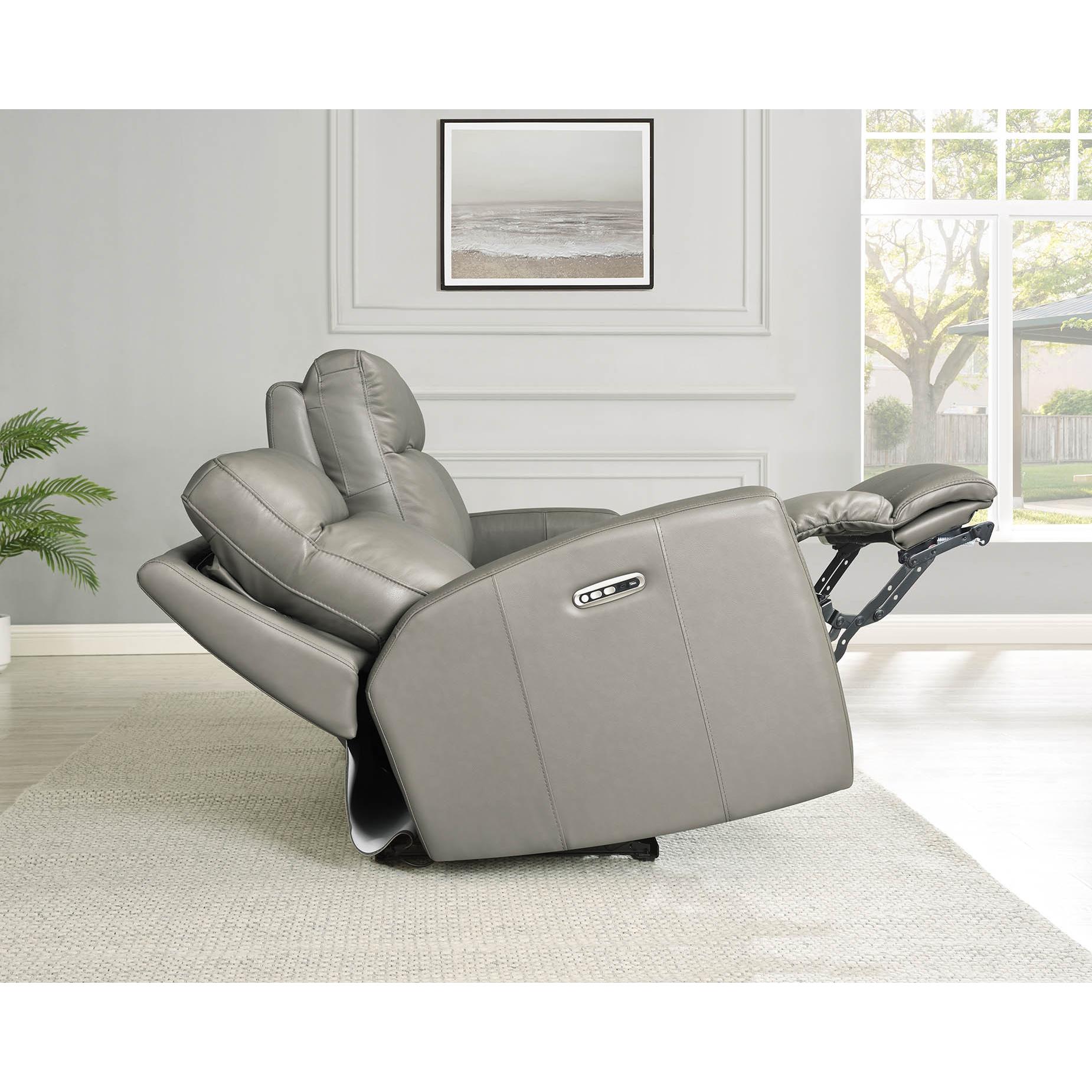 Amax Leather Modena 6806 Power Reclining Sofa - Bravo Concrete IMAGE 4