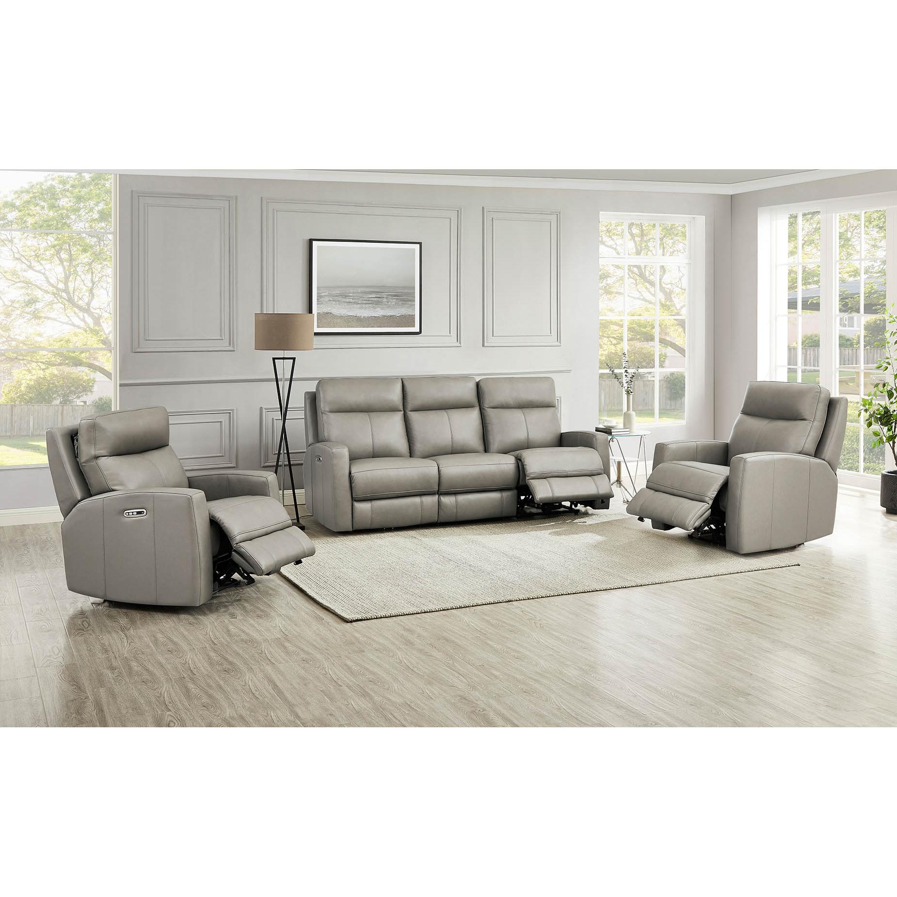 Amax Leather Modena 6806 Power Reclining Sofa - Bravo Concrete IMAGE 7