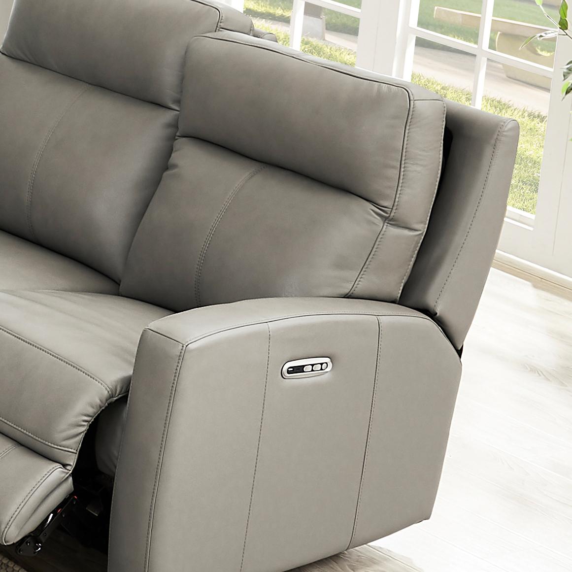 Amax Leather Modena 6806-20P2Z-2376 Power Reclining Loveseat - Bravo Concrete IMAGE 3