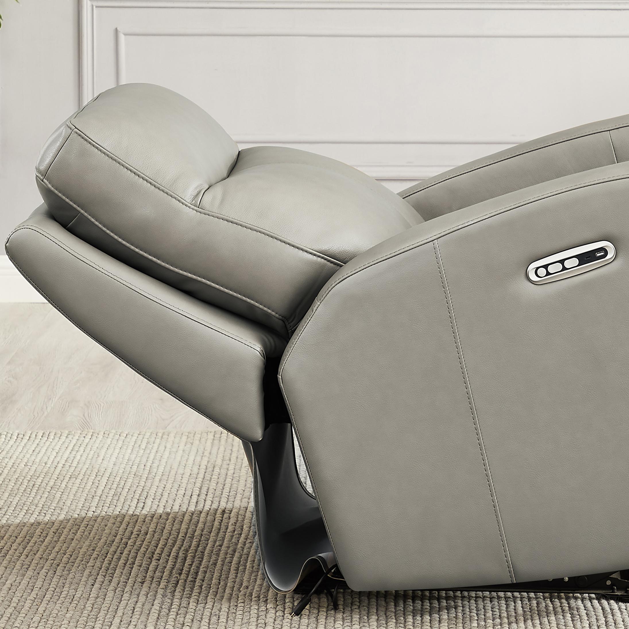 Amax Leather Modena 6806-10P2Z-2376 Power Recliner - Bravo Concrete IMAGE 5