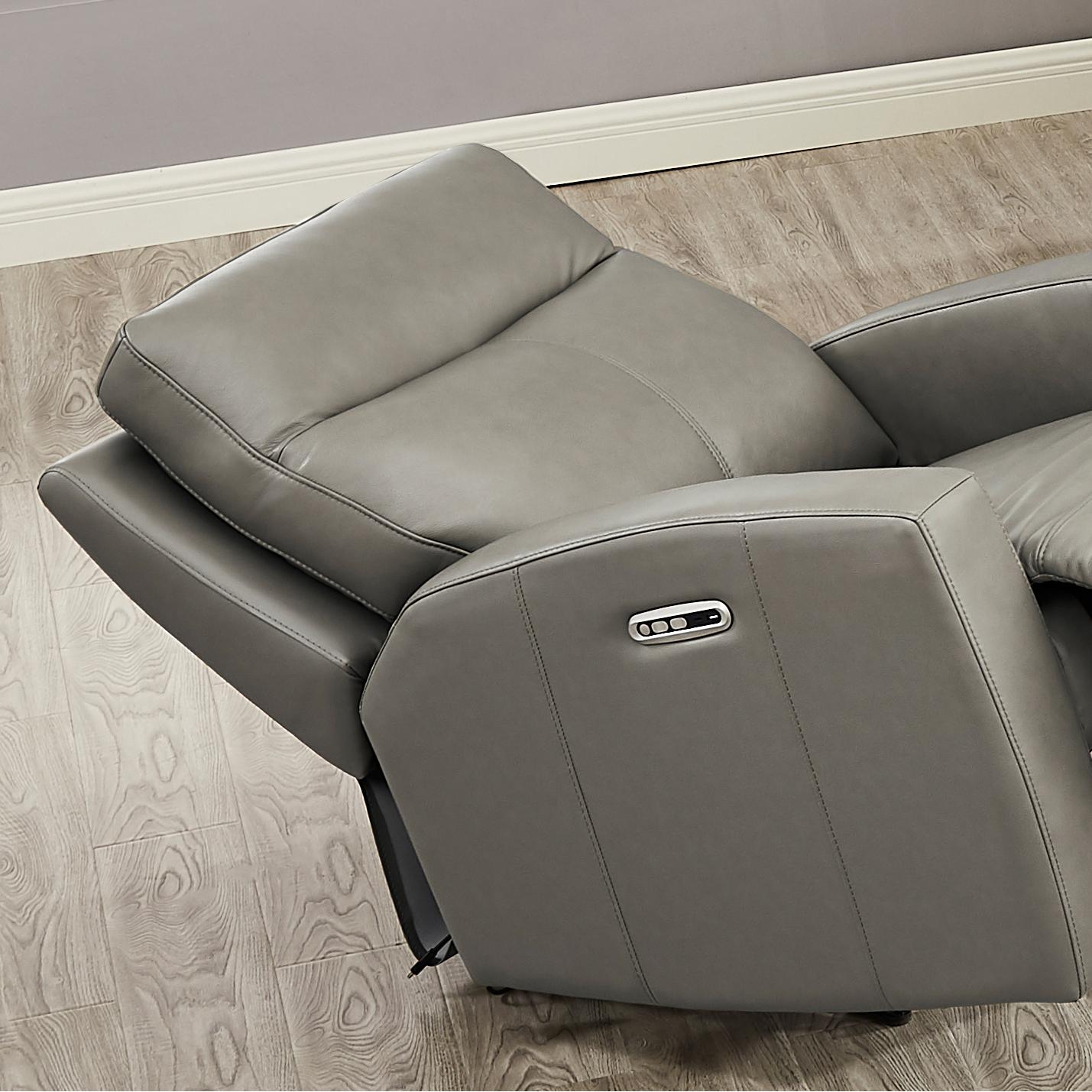 Amax Leather Modena 6806-10P2Z-2376 Power Recliner - Bravo Concrete IMAGE 7