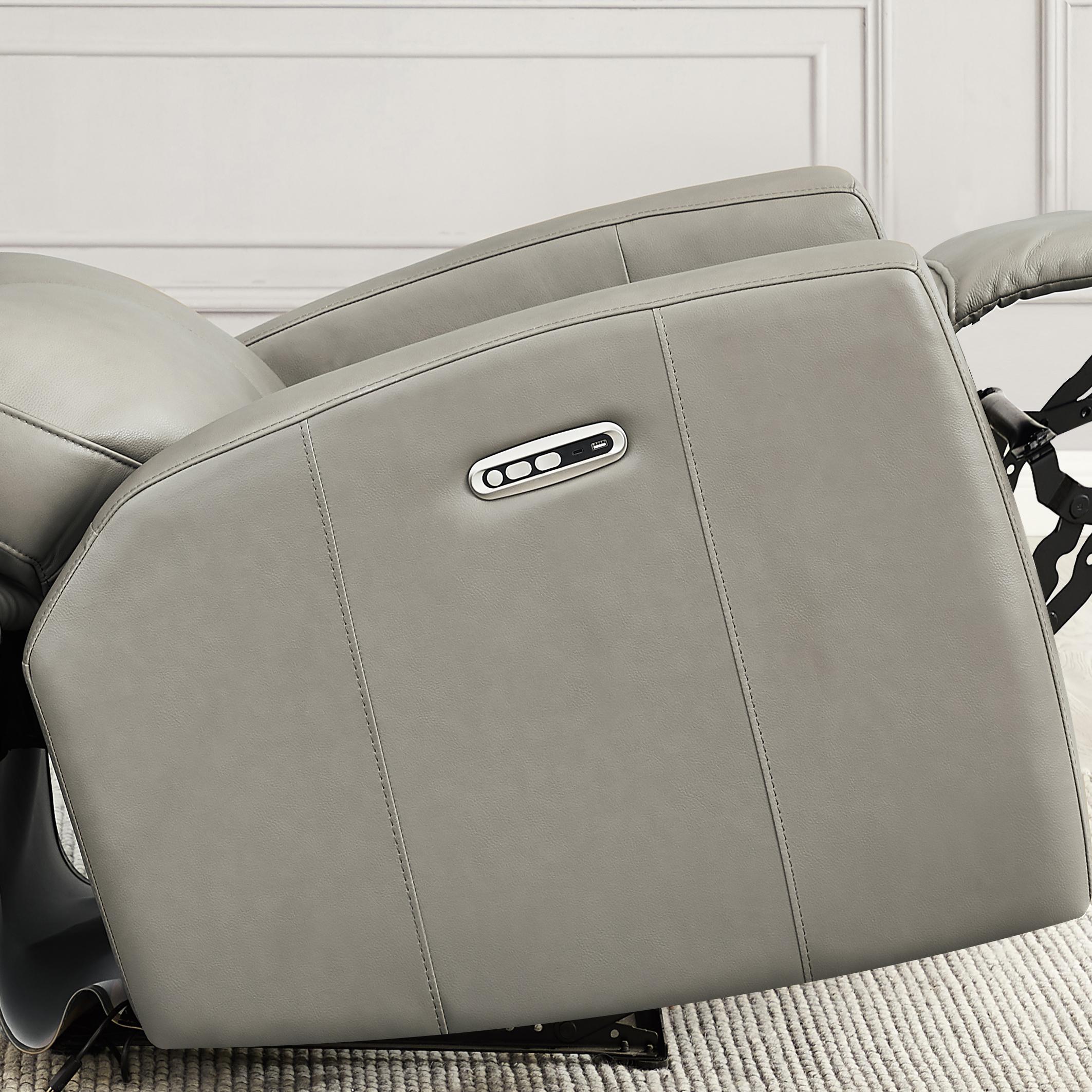 Amax Leather Modena 6806-10P2Z-2376 Power Recliner - Bravo Concrete IMAGE 8