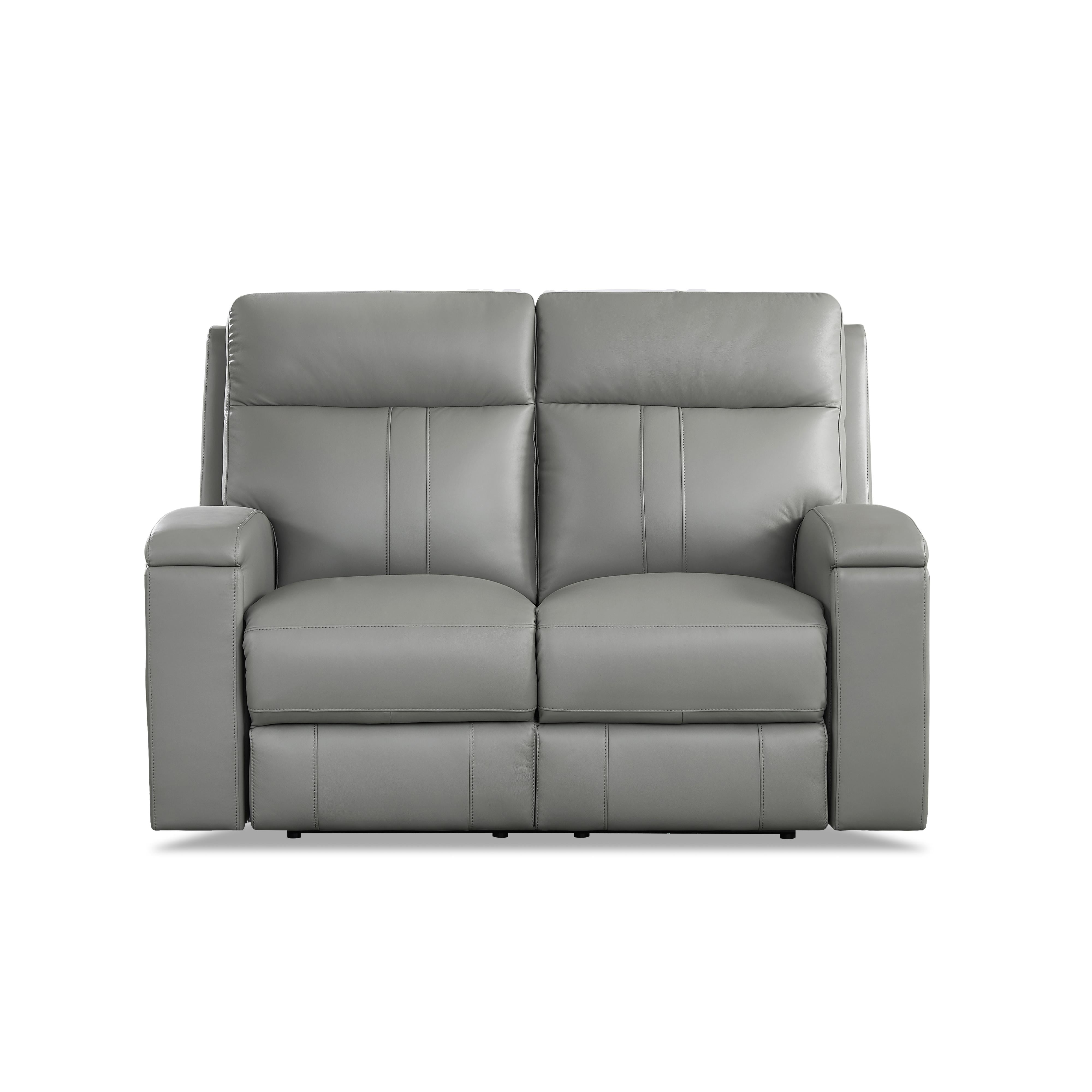 Amax Leather Sullivan 7076W-20P2Z-2517 Power Reclining Zero Grav. Loveseat - Silver Gray IMAGE 1