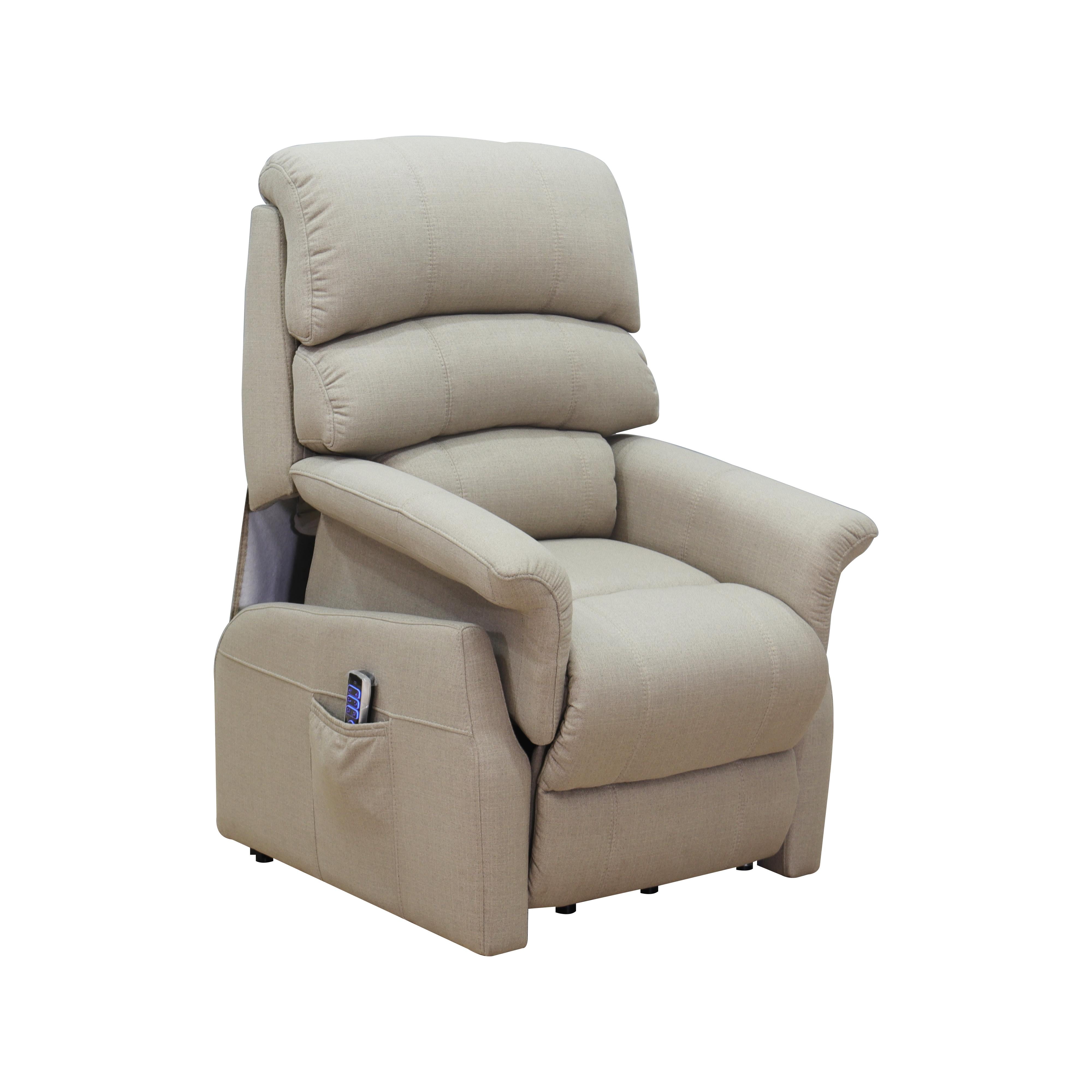 Amax Leather Somerton 6581-10P2L-S010 Dual Motor Lift Recliner - Oat IMAGE 4