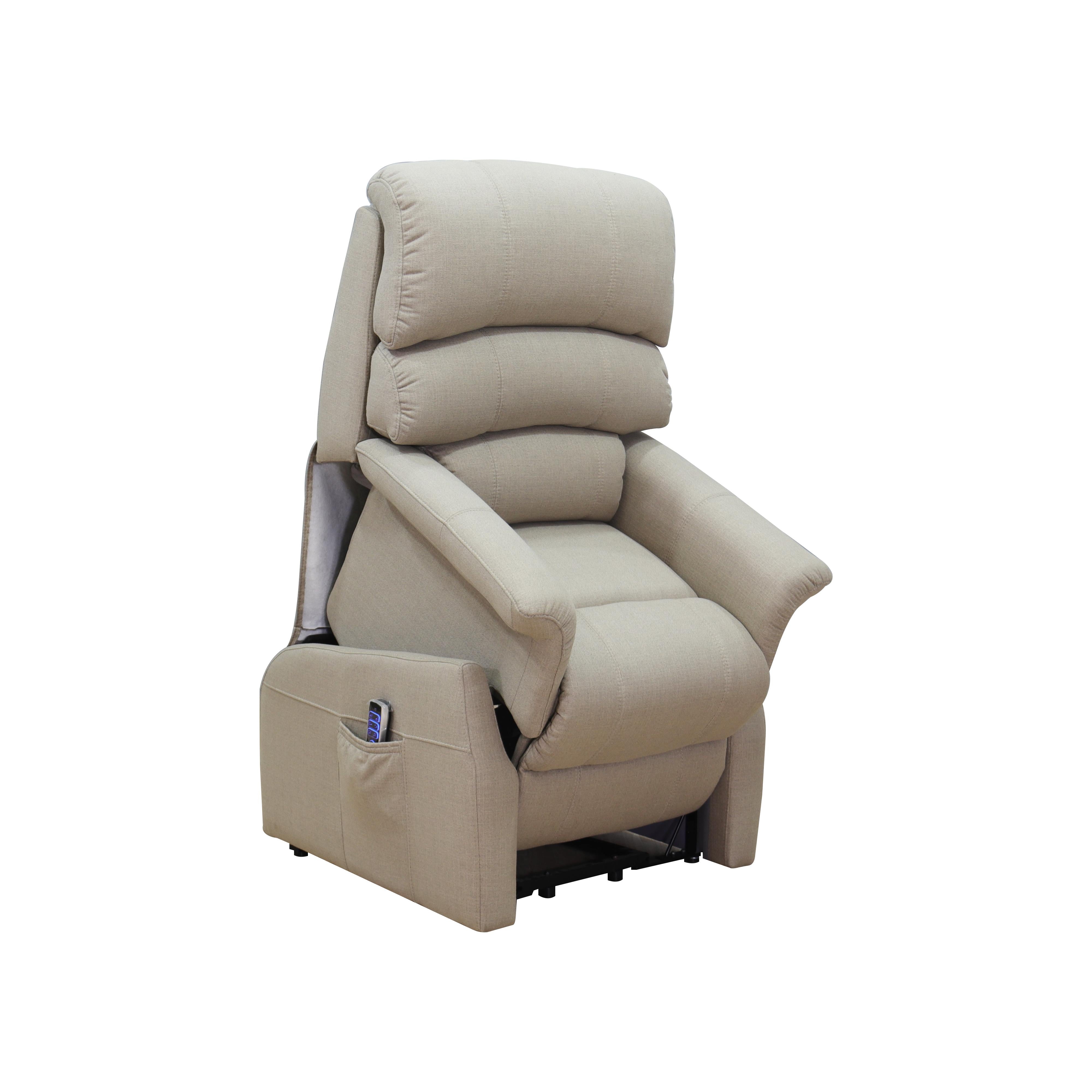 Amax Leather Somerton 6581-10P2L-S010 Dual Motor Lift Recliner - Oat IMAGE 5