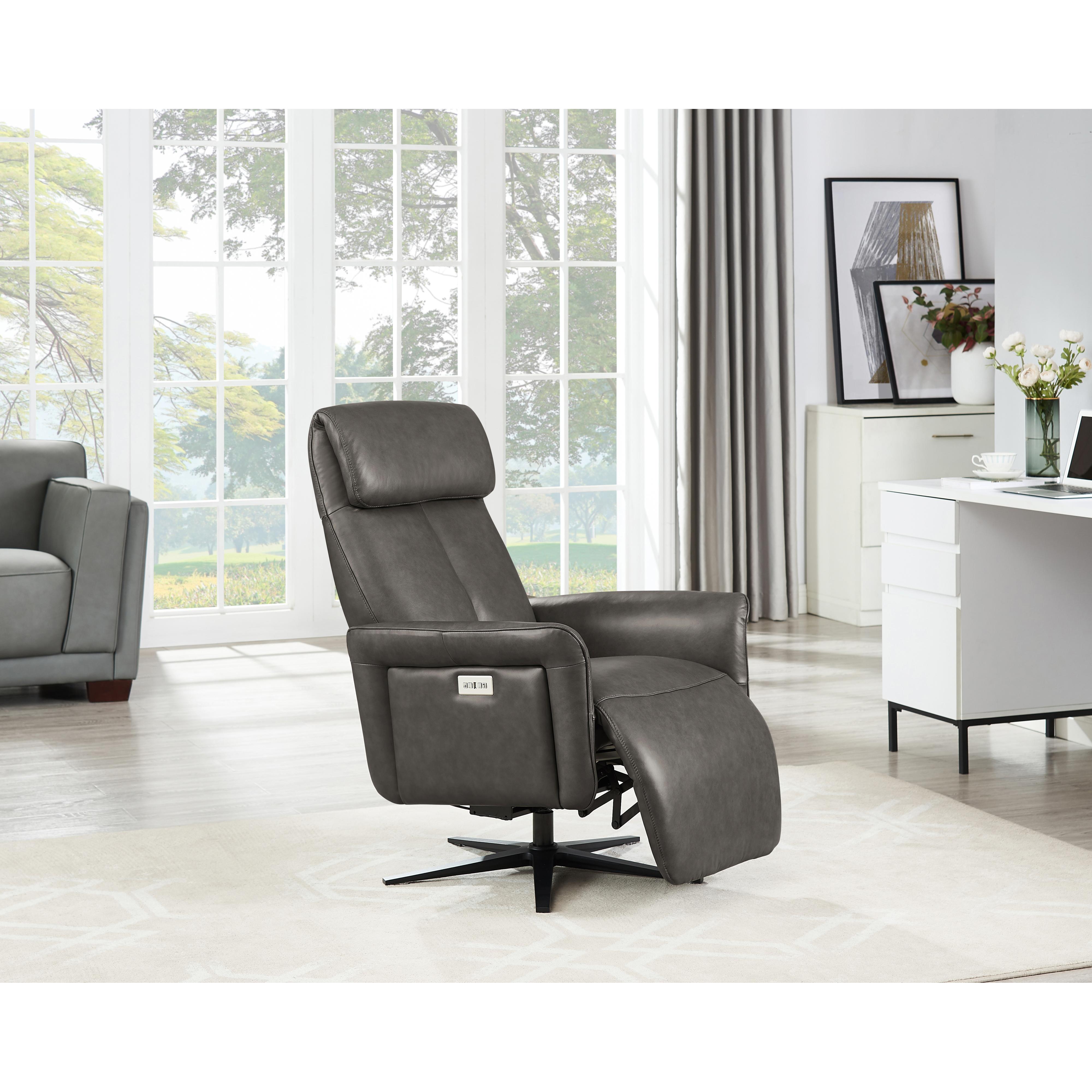 Amax Leather Tulip 8001S-10PSB-5258 Power Swivel Recliner with Battery Pack - Ash IMAGE 8