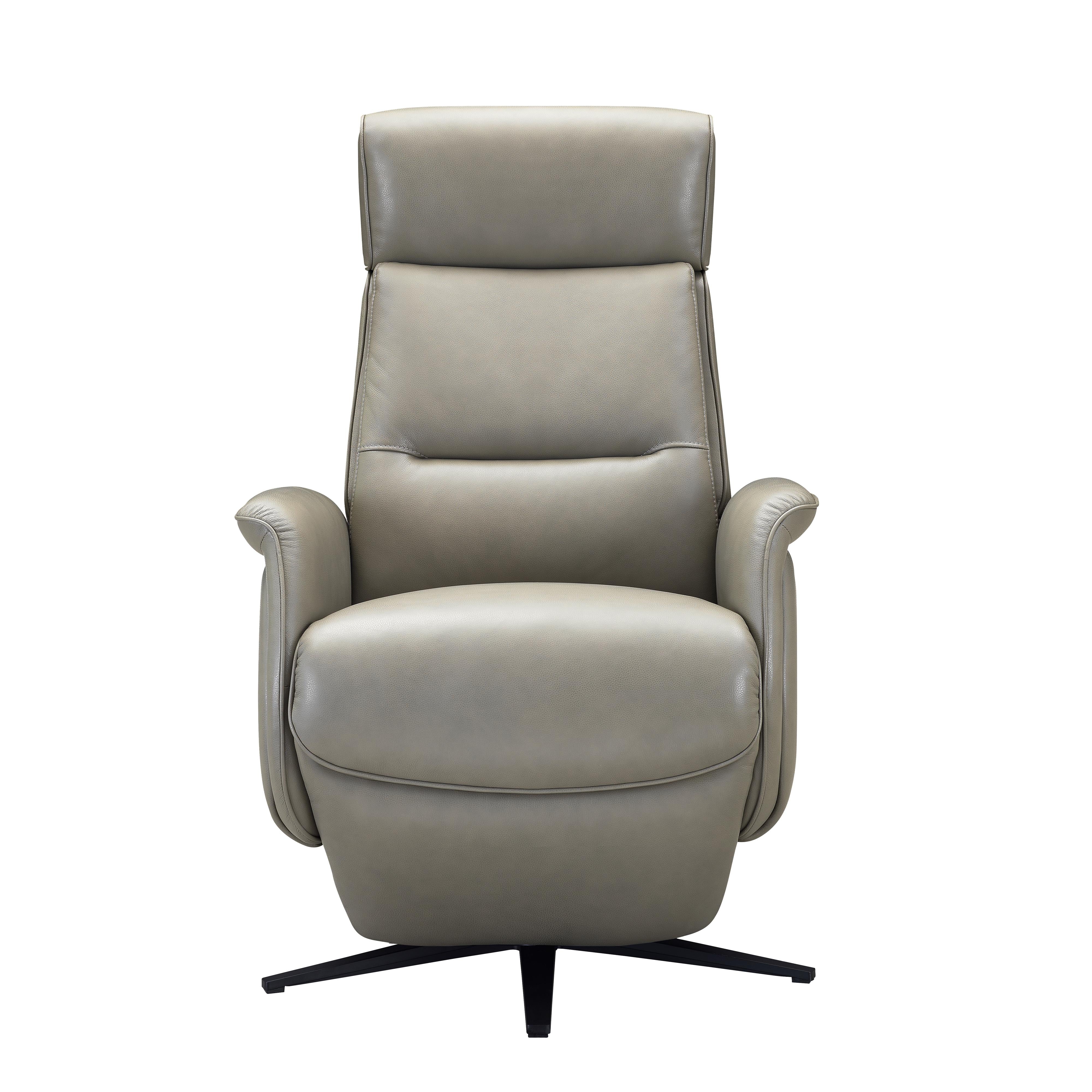 Amax Leather Julius 8002S-10PSB-2376 Power Swivel Recliner with Battery Pack - Concrete IMAGE 1