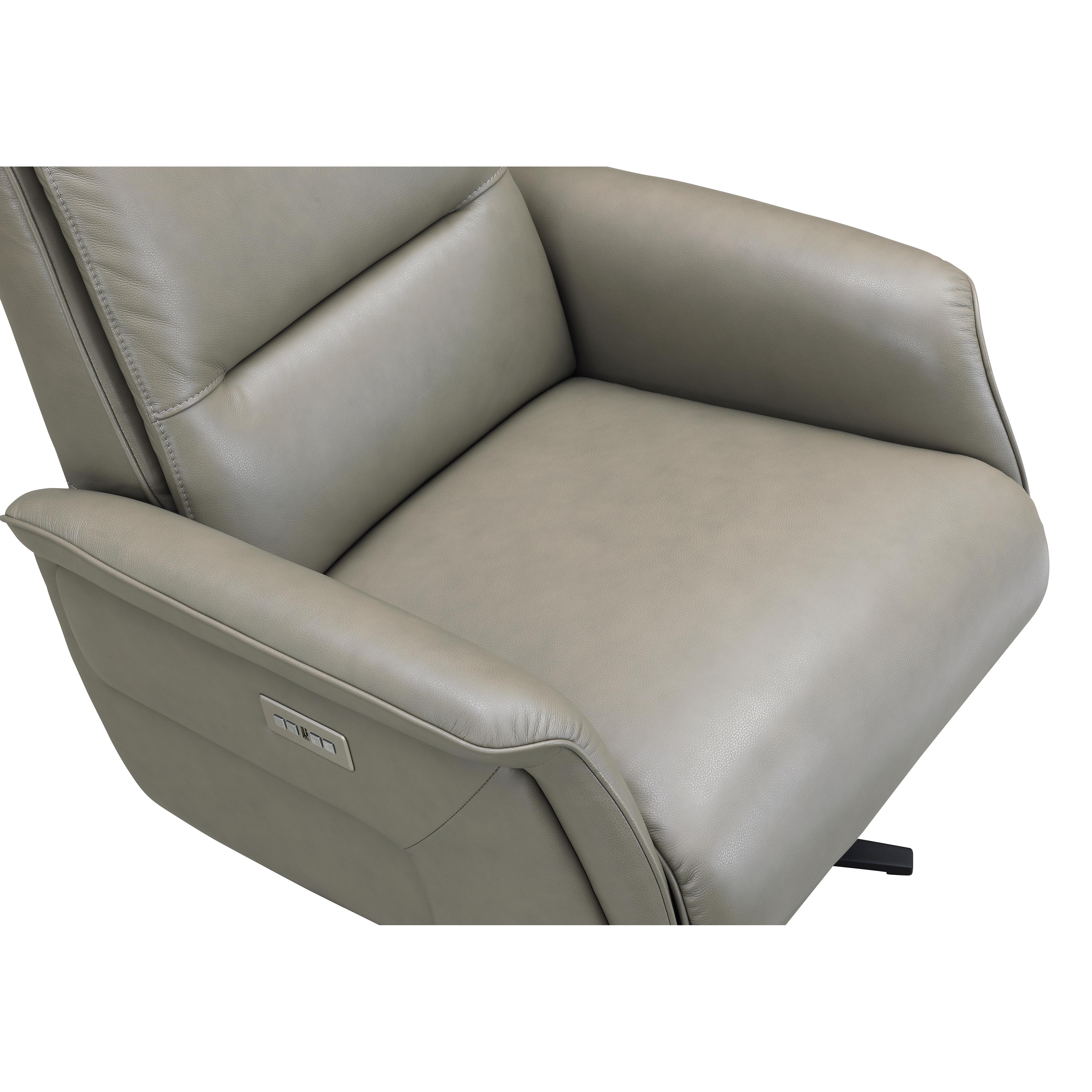 Amax Leather Julius 8002S-10PSB-2376 Power Swivel Recliner with Battery Pack - Concrete IMAGE 10