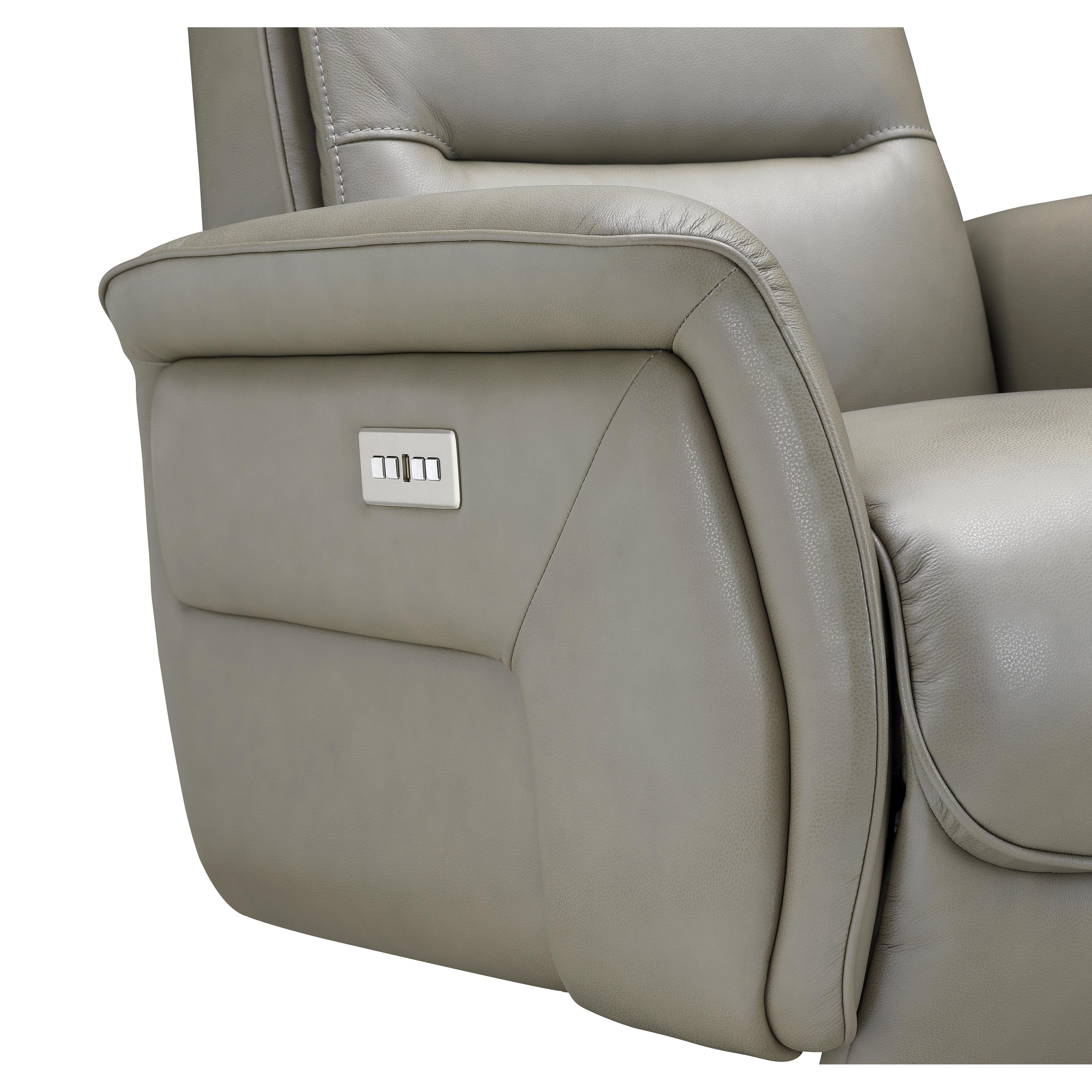 Amax Leather Julius 8002S-10PSB-2376 Power Swivel Recliner with Battery Pack - Concrete IMAGE 8
