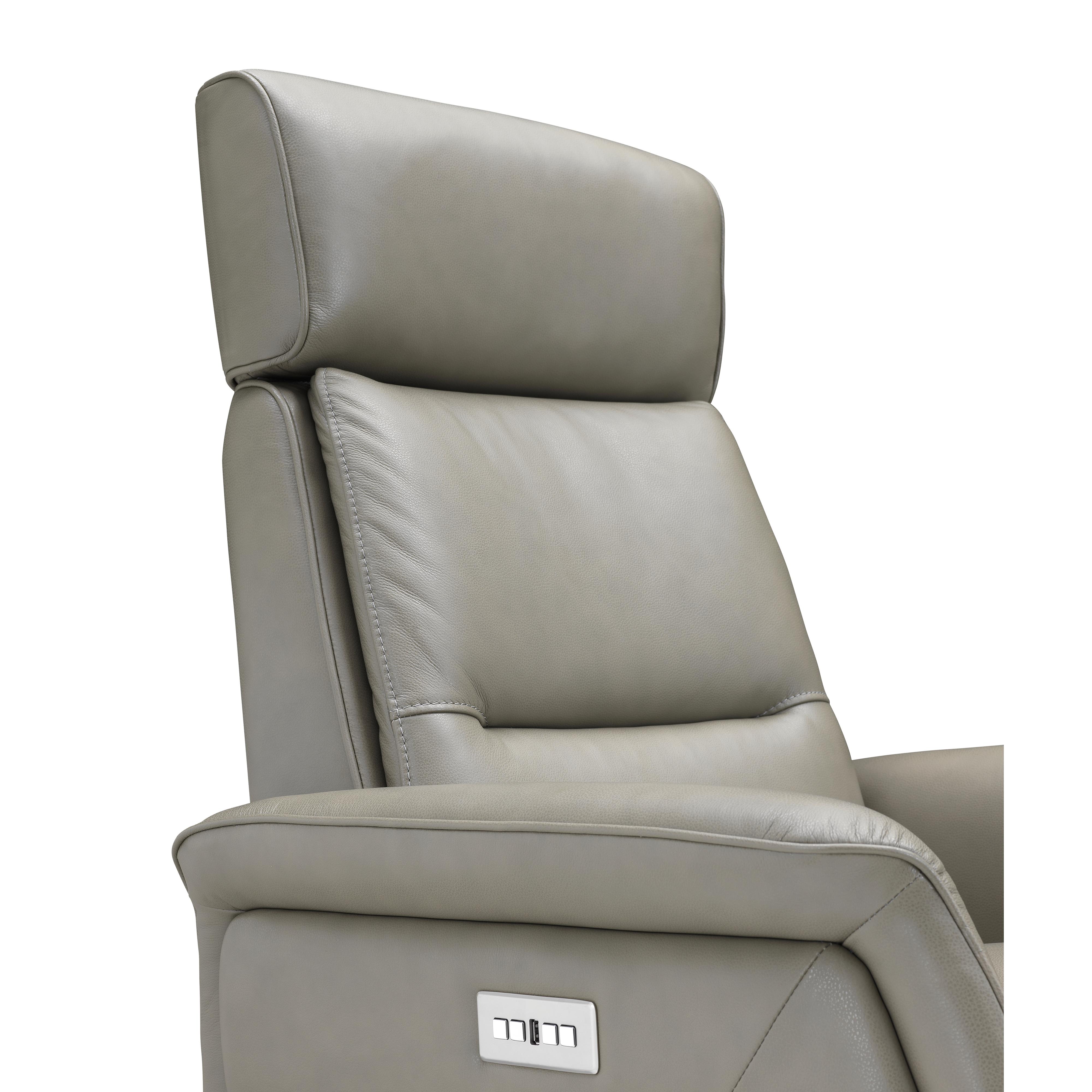 Amax Leather Julius 8002S-10PSB-2376 Power Swivel Recliner with Battery Pack - Concrete IMAGE 9