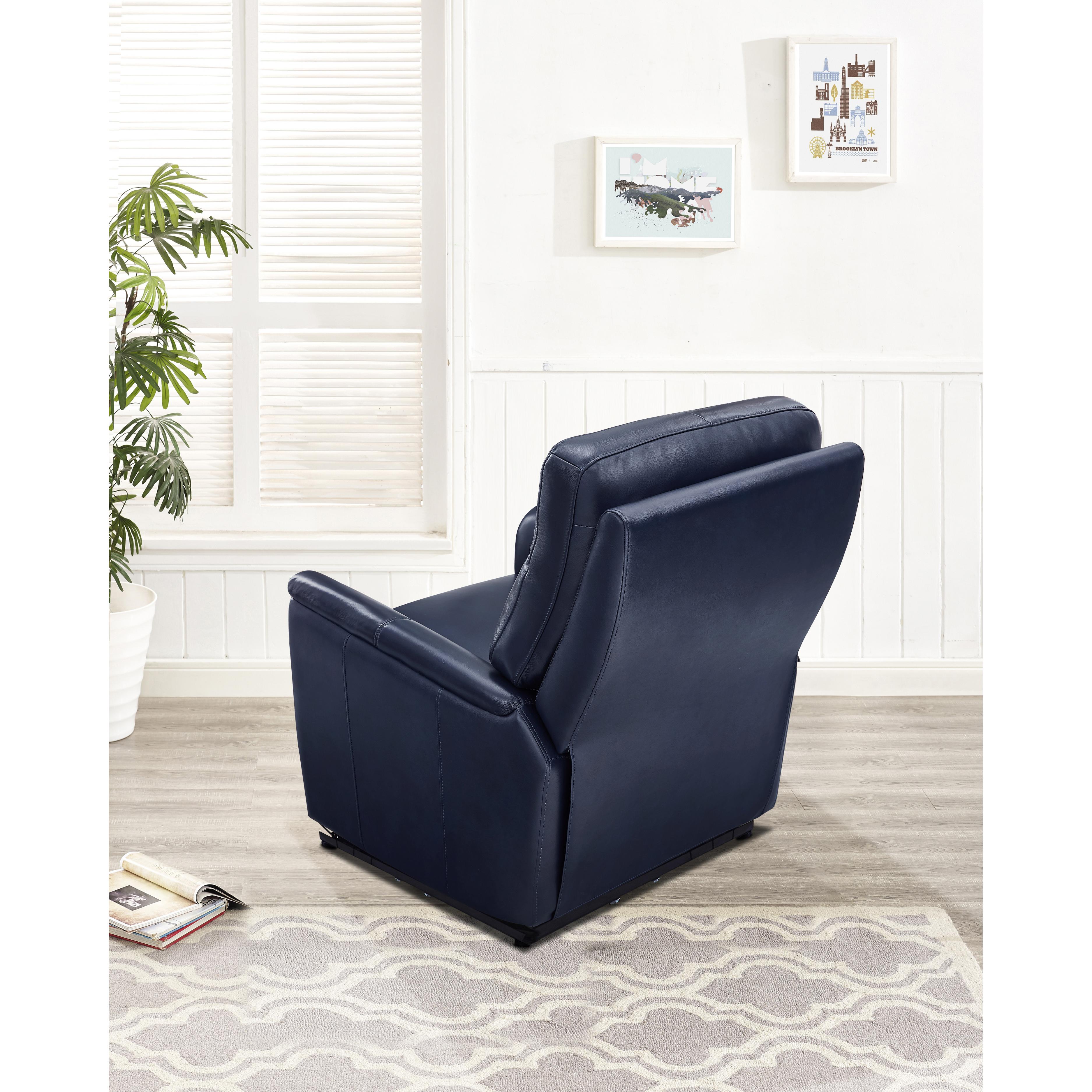 Amax Leather Columbia 6915W-10P2-2199 Wide Power Recliner with Headrest - Blue IMAGE 8