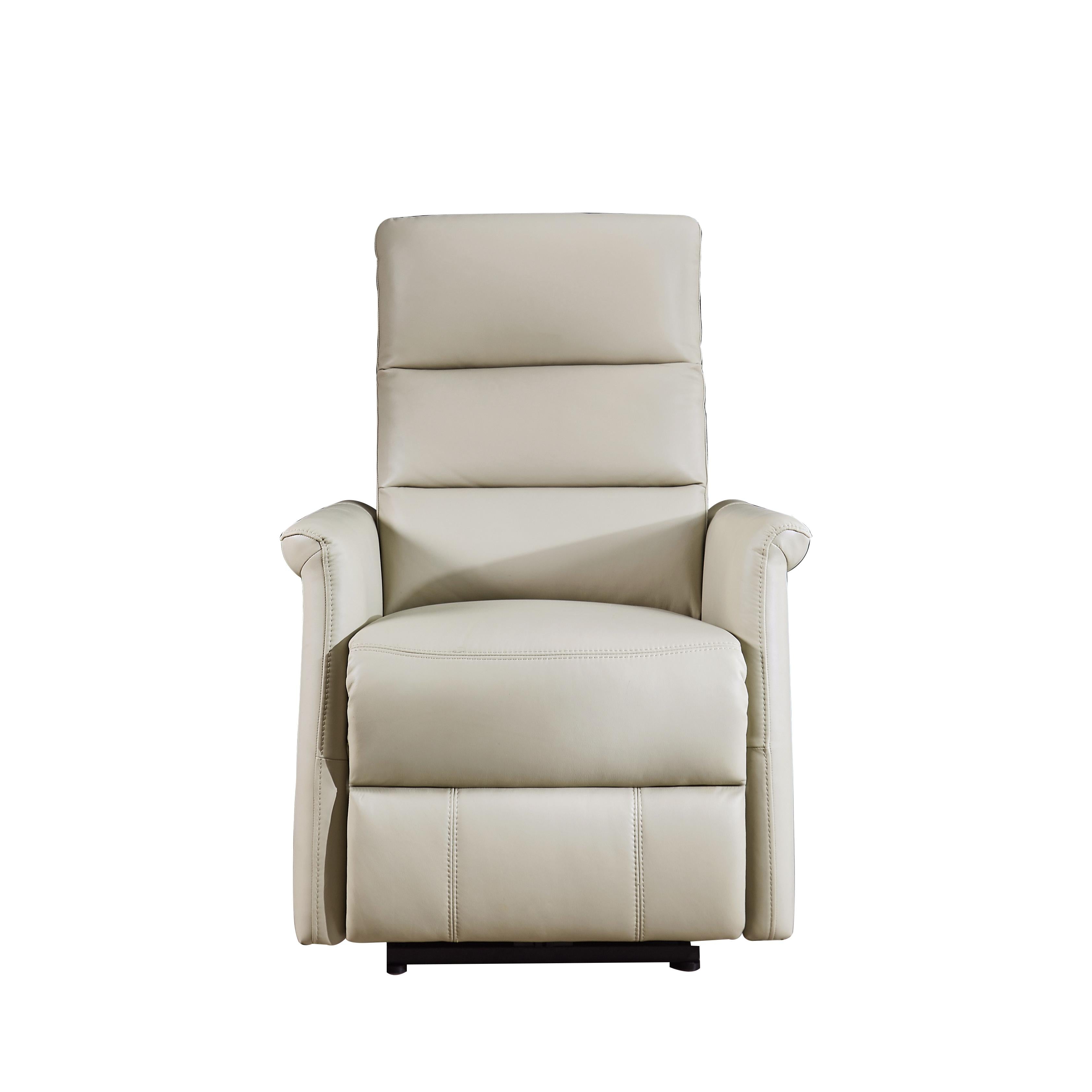 Amax Leather Dante 6610W-10P2-2519 Power Recliner with Headrest - Vanilla IMAGE 1
