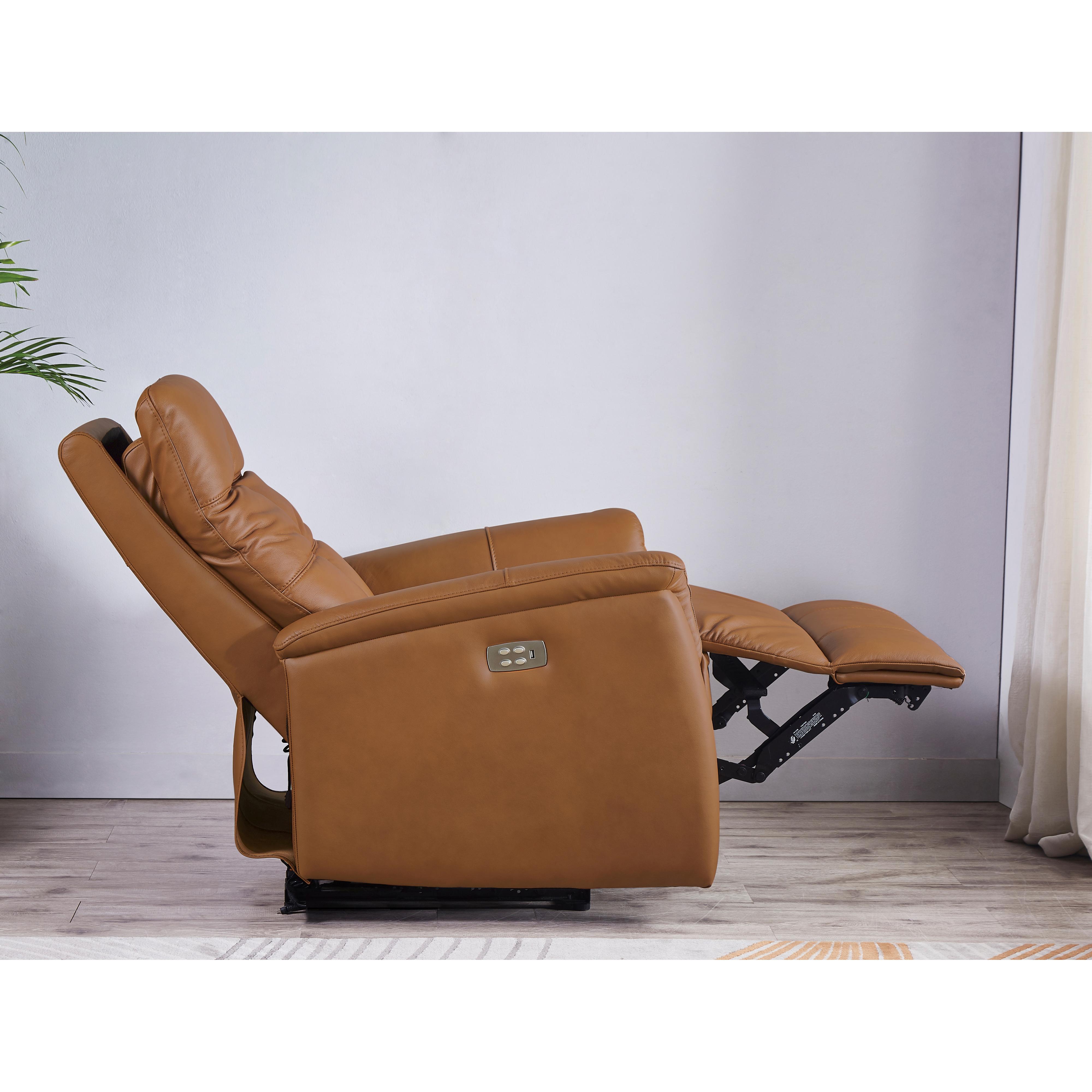 Amax Leather Benson 6673W-10P2-2523 Power Recliner with Headrest - Cognac IMAGE 7
